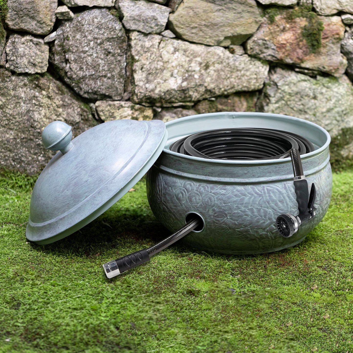 Key West Hose Pot with Lid - Blue Verde by Good Directions