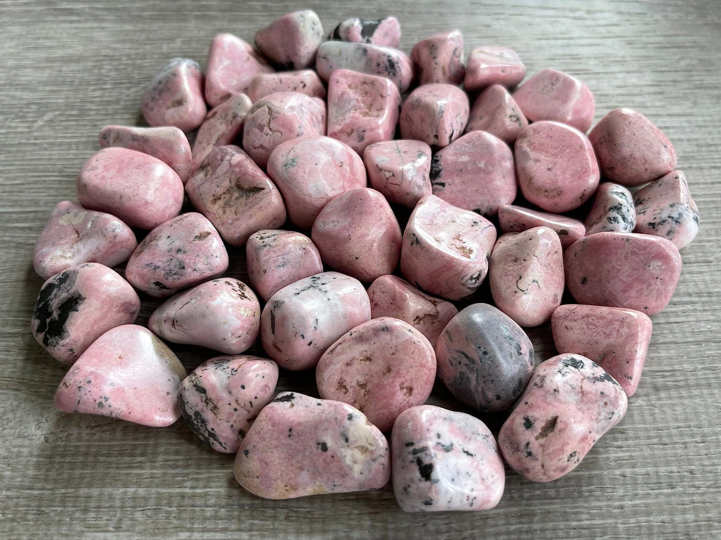 WHOLESALE Rhodonite Tumbled Stones, Polished Rhodonite Gemstone, Rhodonite Polished Rocks (Rhodonite, 0.25 Pound)