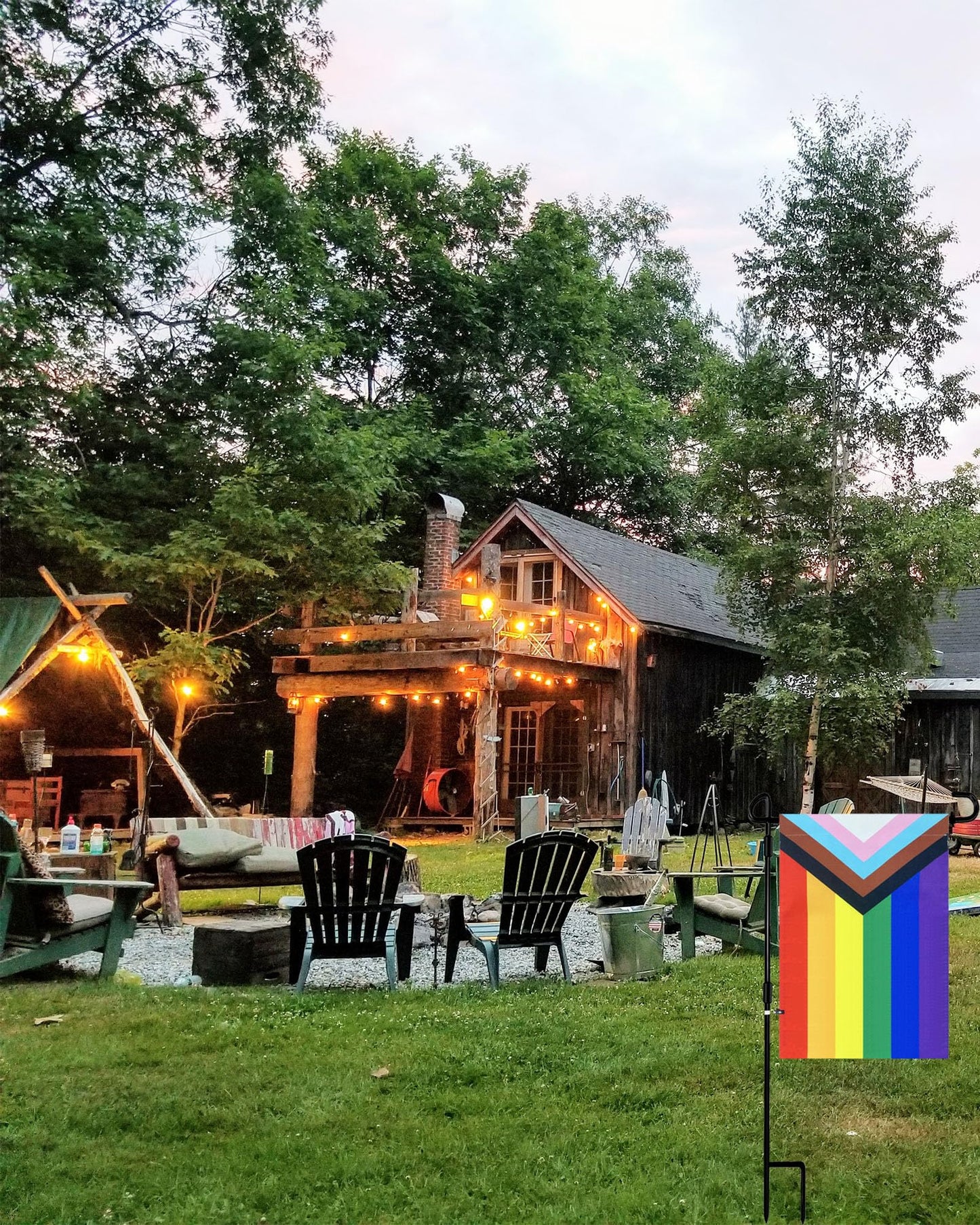 TOPFLAGS Garden Flag Stand with Pride Garden Flags Metal Yard Holder Pole Stake Small Stands for 12.5x18 Inch Double Side LGBTQ Progress Flags with Clips and Stopper