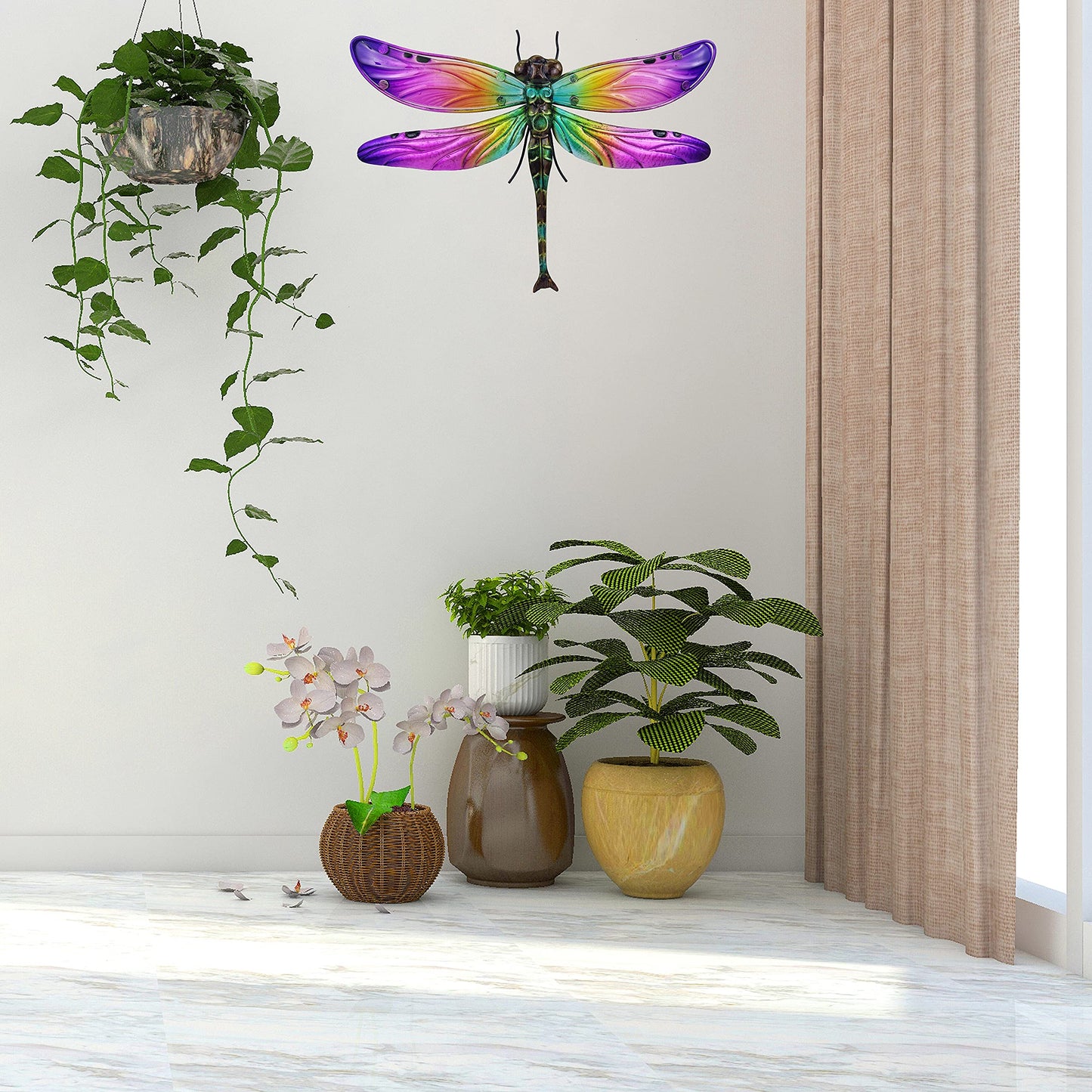 JOYBee Metal Dragonfly Wall Decor Outdoor Garden Fence Art,Hanging Decorations for Living Room, Bedroom