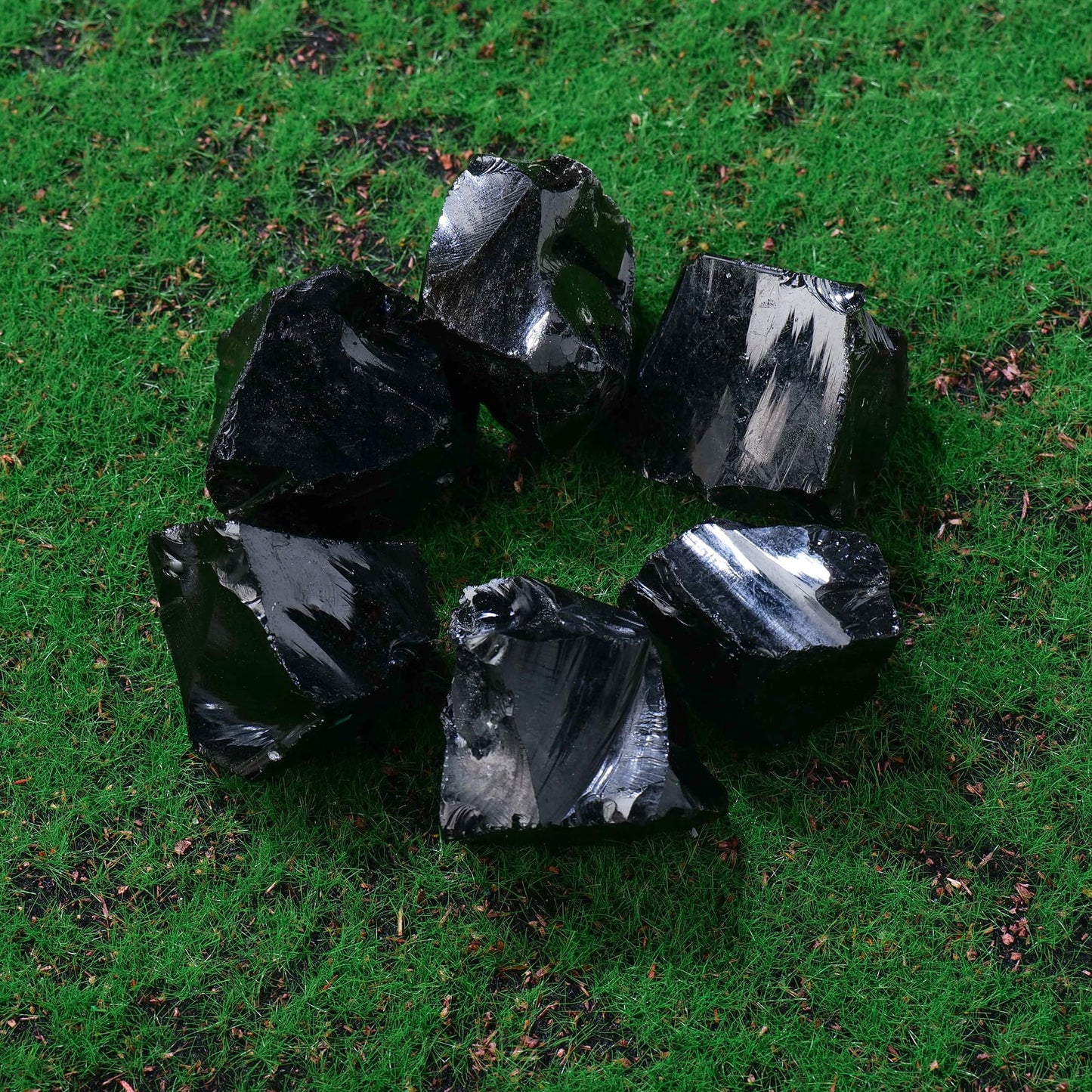 Apengshi 1.2-2'' Obsidian Raw Stone Natural Crystal Healing Crystal and Stone Rough Rocks for Fountain Home Garden Decor Meditation