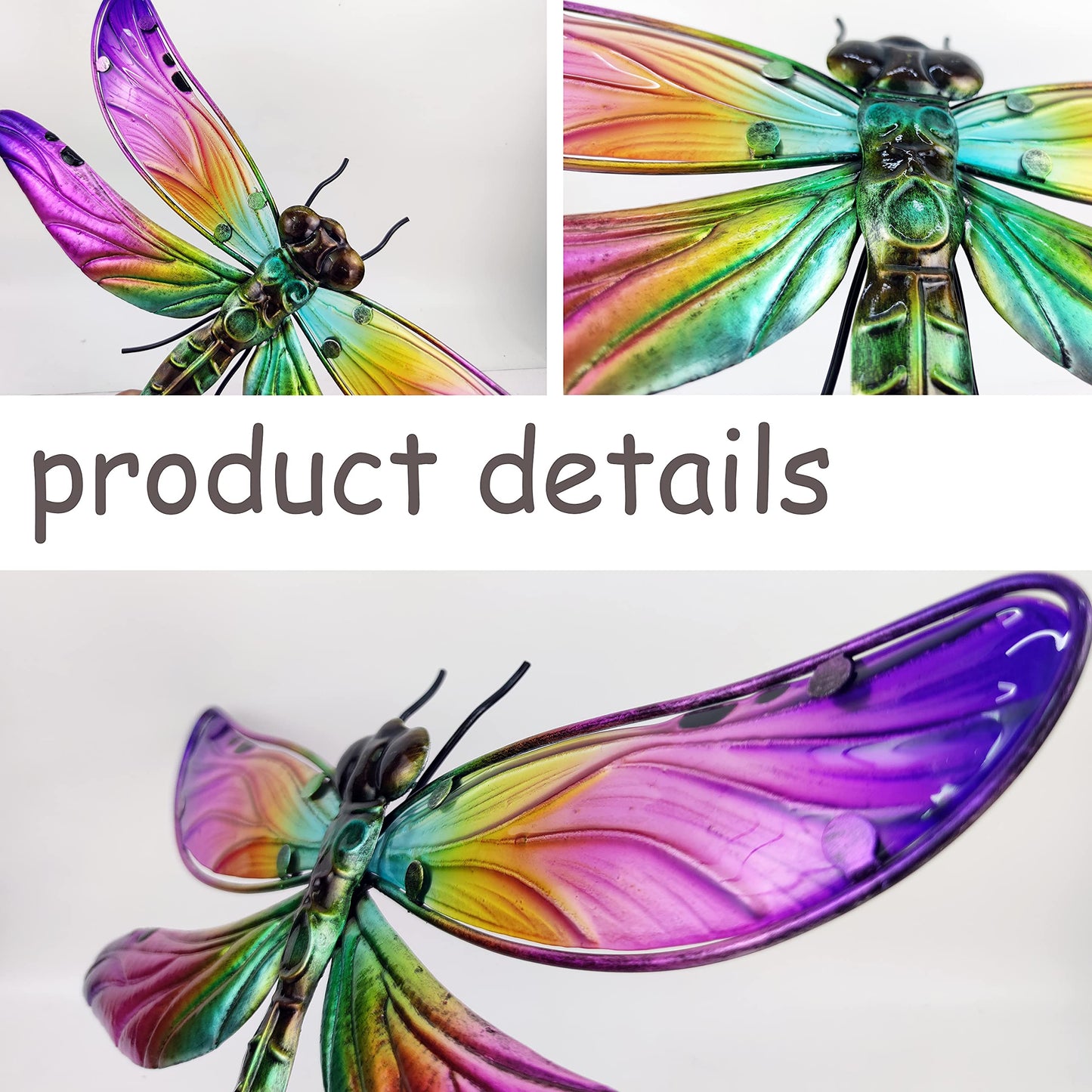 JOYBee Metal Dragonfly Wall Decor Outdoor Garden Fence Art,Hanging Decorations for Living Room, Bedroom
