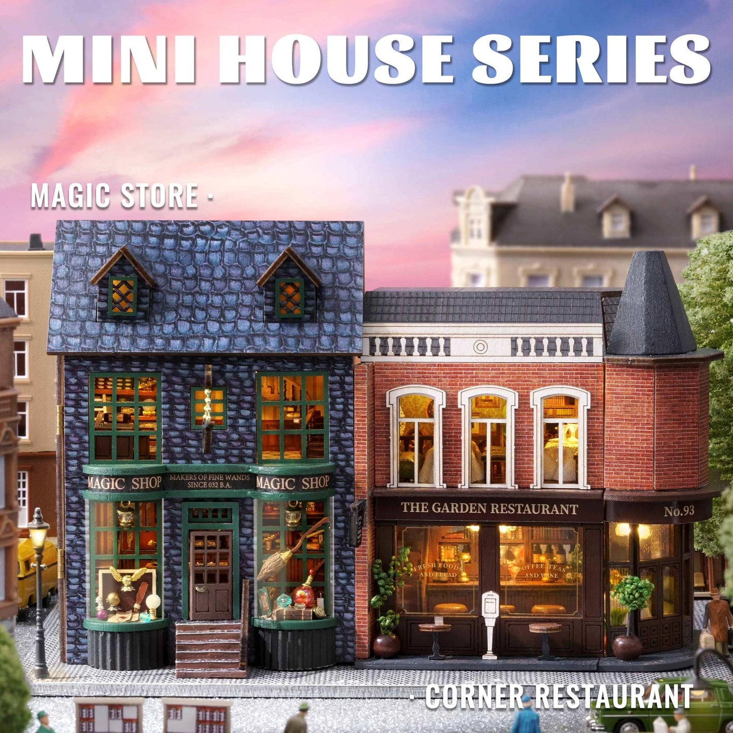 Kisoy DIY Miniature House Kit, Tiny House Building Kit with Furniture and LED Light for Adults and Teens, DIY Mini House Craft Kit, Decorations/Gifts for Family and Friends(Magic Shop)