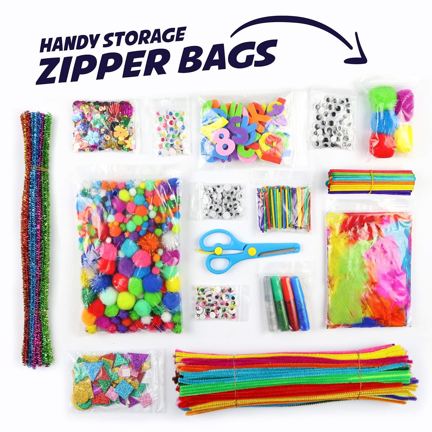 Mega Arts and Crafts Supplies Kit for kids - Boys and Girls age 4 5 6 7 8 years old - Toddler Art Set Activity Materials Bag - Great for Preschool, kindergarten, and Homeschool DIY Crafting Projects