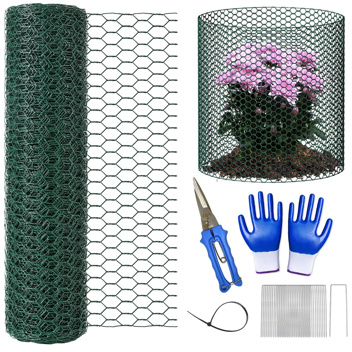 32.8Ft x 16In Plant Protectors from Animals, Metal Plant Chicken Wire Cages Covers Garden Netting for Outdoor Plants to Keeping Rabbits Squirrels Chicken Animals Out