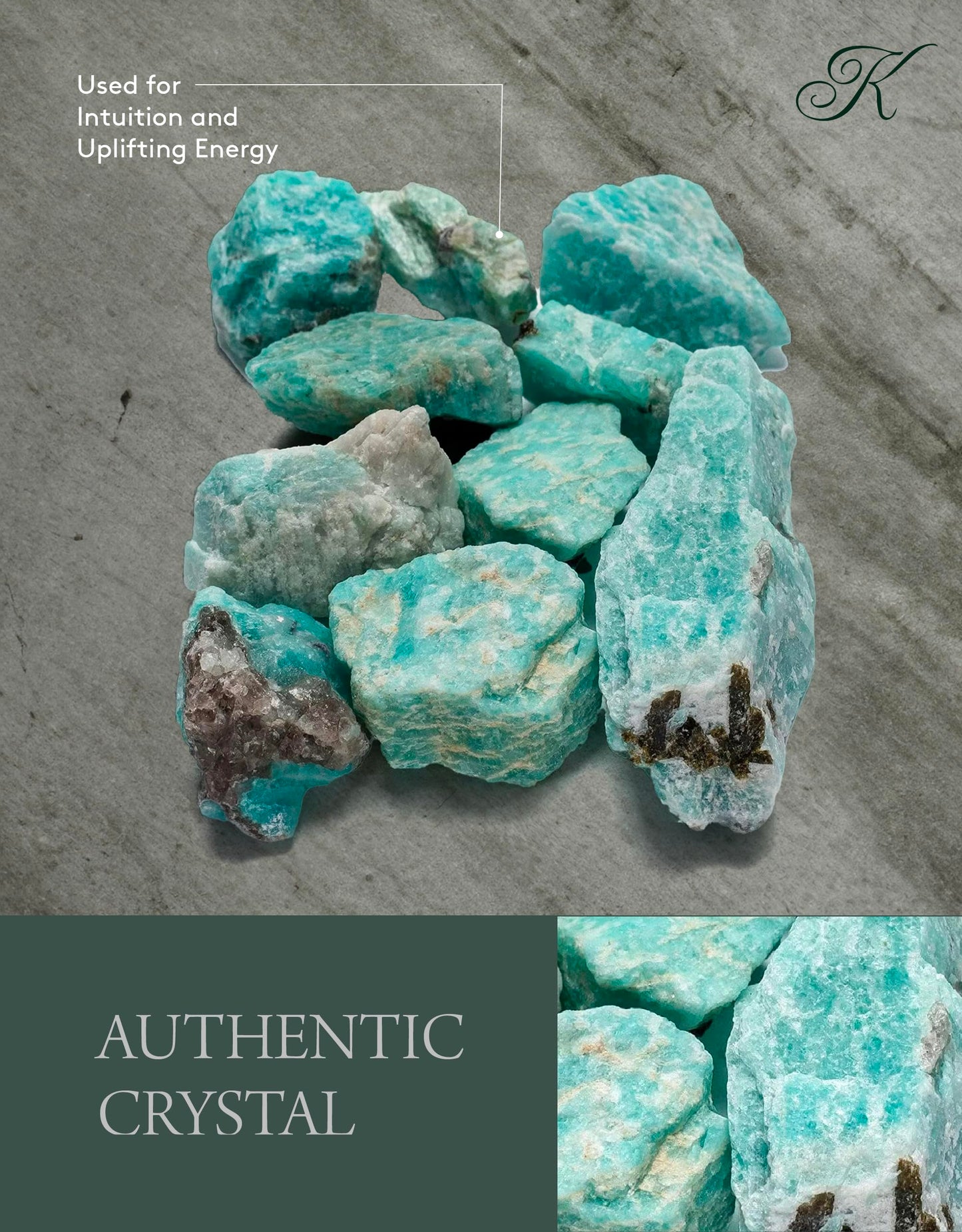 KALIFANO Rough Amazonite 10 Stone Bulk Bundle with Healing & Calming Effects - AAA Grade High Energy Raw Amazonita - Reiki Crystal Used for Rock Tumbing and Lapidary (Family Owned and Operated)