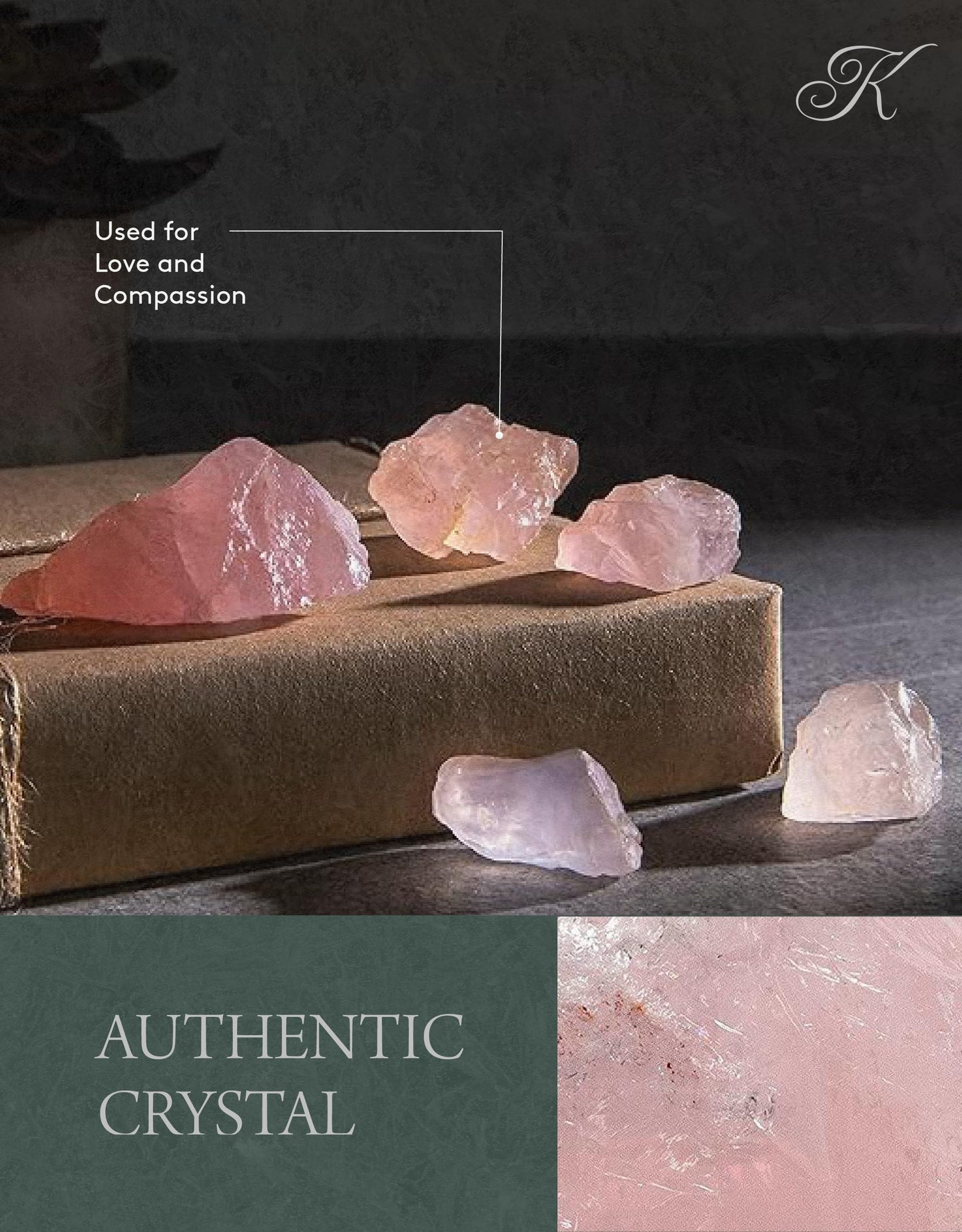 KALIFANO Rough Rose Quartz with Healing & Calming Effects - AAA Grade High Energy Raw Cuarzo Rosa with Information Card - Reiki Crystal Used for Friendship and Love (Family Owned and Operated)
