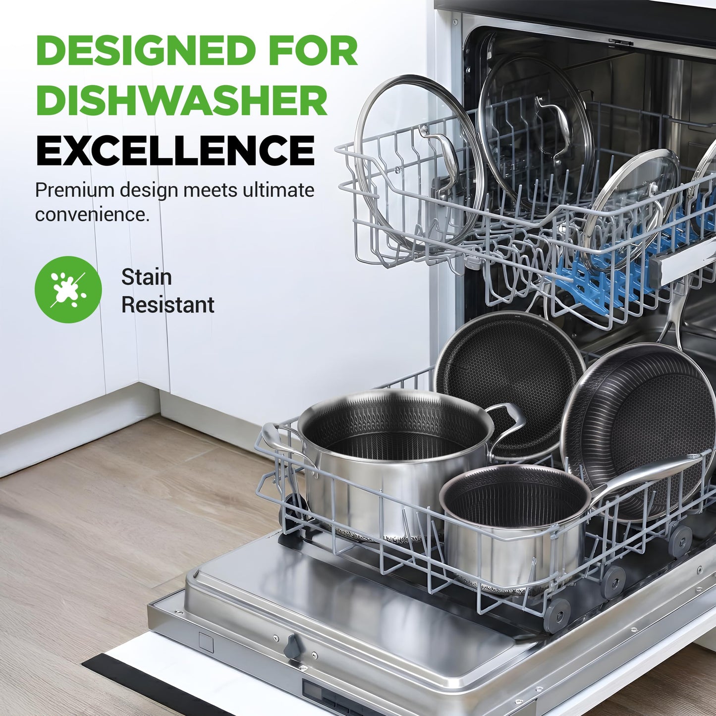NutriChef 8-Piece Triply Cookware Set Stainless Steel - Triply Kitchenware Pots & Pans Set Kitchen Cookware, Non-Stick Coating - Sauce Pot, Stew Pot, Cooking Pot, Frying Pan, Lids - NC3PLY8Z