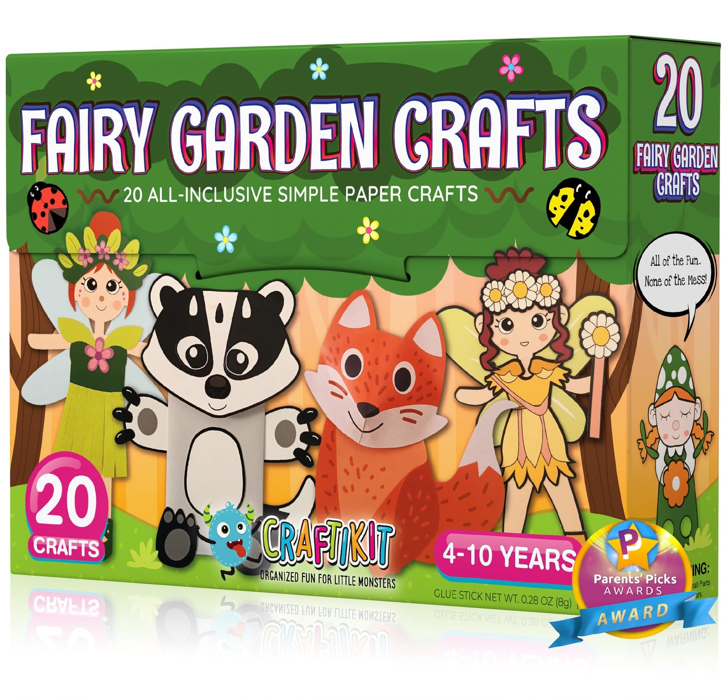 Craftikit® 20 Award-Winning Fairy Garden Crafts for Kids - 20 All-Inclusive Fun Paper Toddler Crafts, Fairy Garden Kit for Kids Ages 3-10