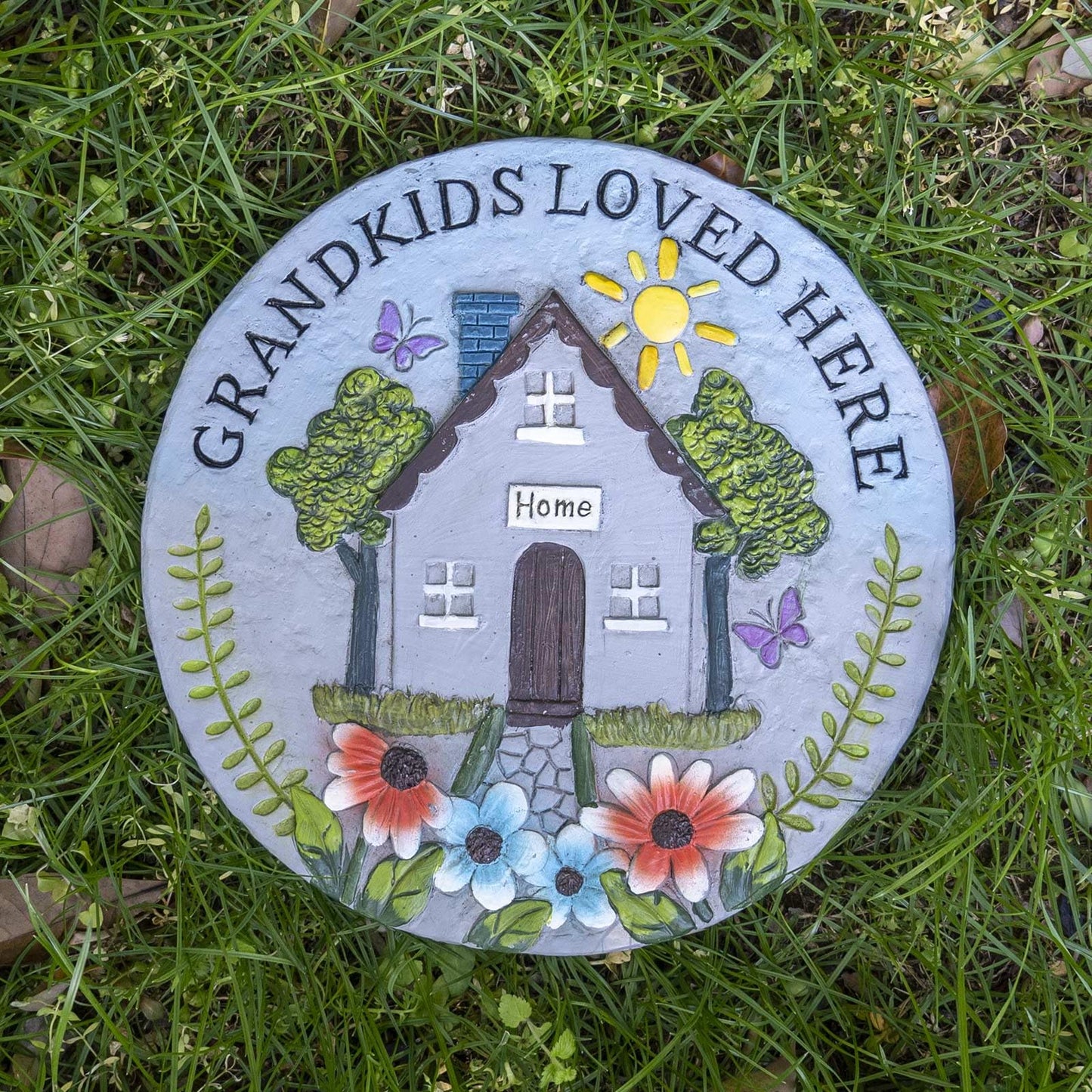 Bechivie Grandma Garden Stepping Stone Yard Walkway Step Stone Grandma Gifts from Grandchildren Home Outdoor Decor Lawn Concrete Stepping Stones with Sayings Outside Decorations