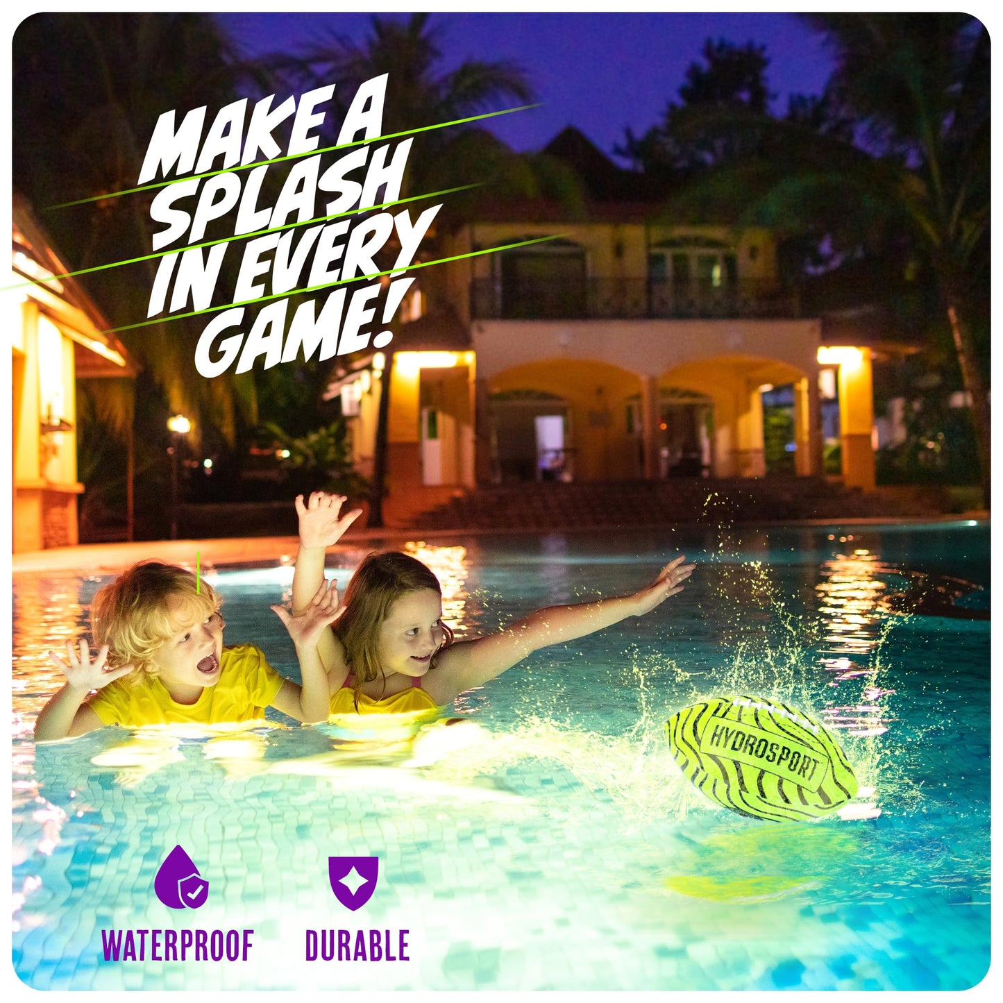 Light Up Water Football for Pool, Beach, Lake - Waterproof Pool Toys for Kids Ages 8-12 - Teen Boys Gift - Swimming Balls Sports - Family Games - Teens Boys & Adults Fun - Outdoor Accessories