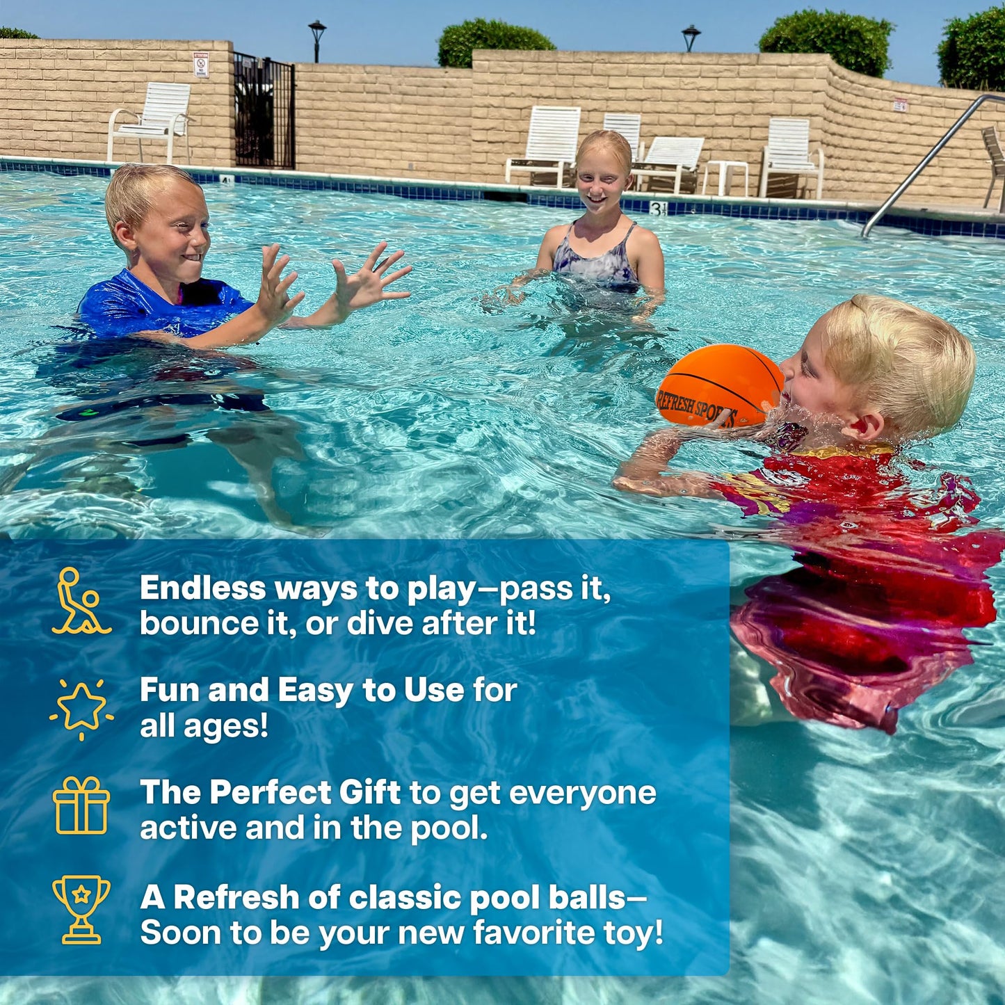 Aqua Dive Pool Ball Basketball – Water Pool Toys for Kids Ages 4-12 – Dribble, Pass & Shoot Underwater – Outdoor Beach Toy for Summer Fun – 6" Water Game for Boys & Girls Ages 5 6 7 8 9 10 11 12+