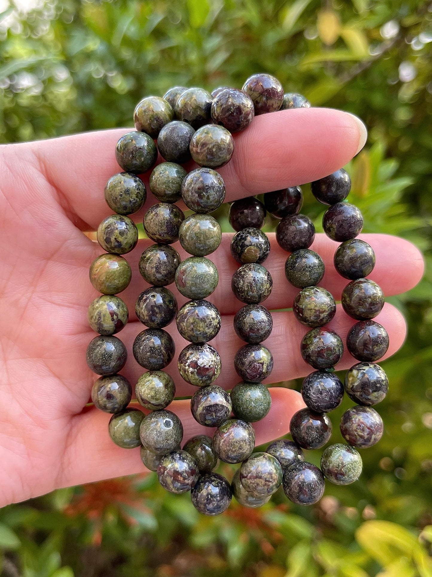 GAF TREASURES Dragons Blood Jasper Crystal Bead Bracelet 8mm, Genuine Dragons Blood Jasper Stretch Gemstone Bracelet, Healing Crystal Bracelet, Gift for Men & Women (1)