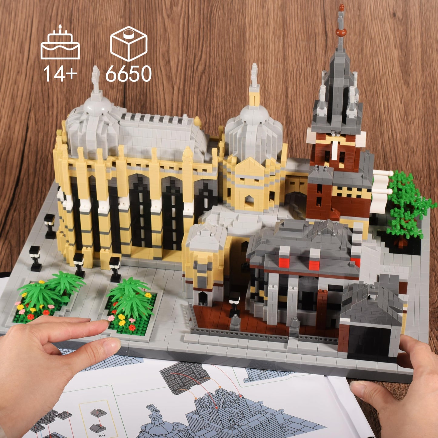 KLMEi World Famous Architecture Micro Building Blocks Set 6650PCS - Germany Aachen Cathedral DIY Collectible Model for Lovers, Adults or Teens Ages of 14+, in Living Room or Office Decorative Items