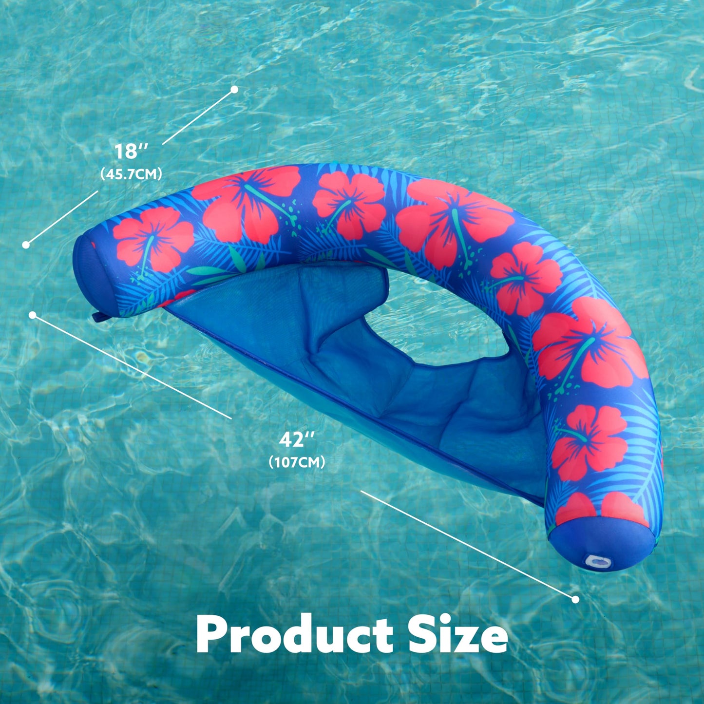 SLOOSH Pool Floats Chairs Adult,2 Packs Inflatable Noodle Chair with Sling Soft Fabric,Floating Pool Float Lounge Water Swimming Floaties for Party Summer Water Fun（Flower Leaves）