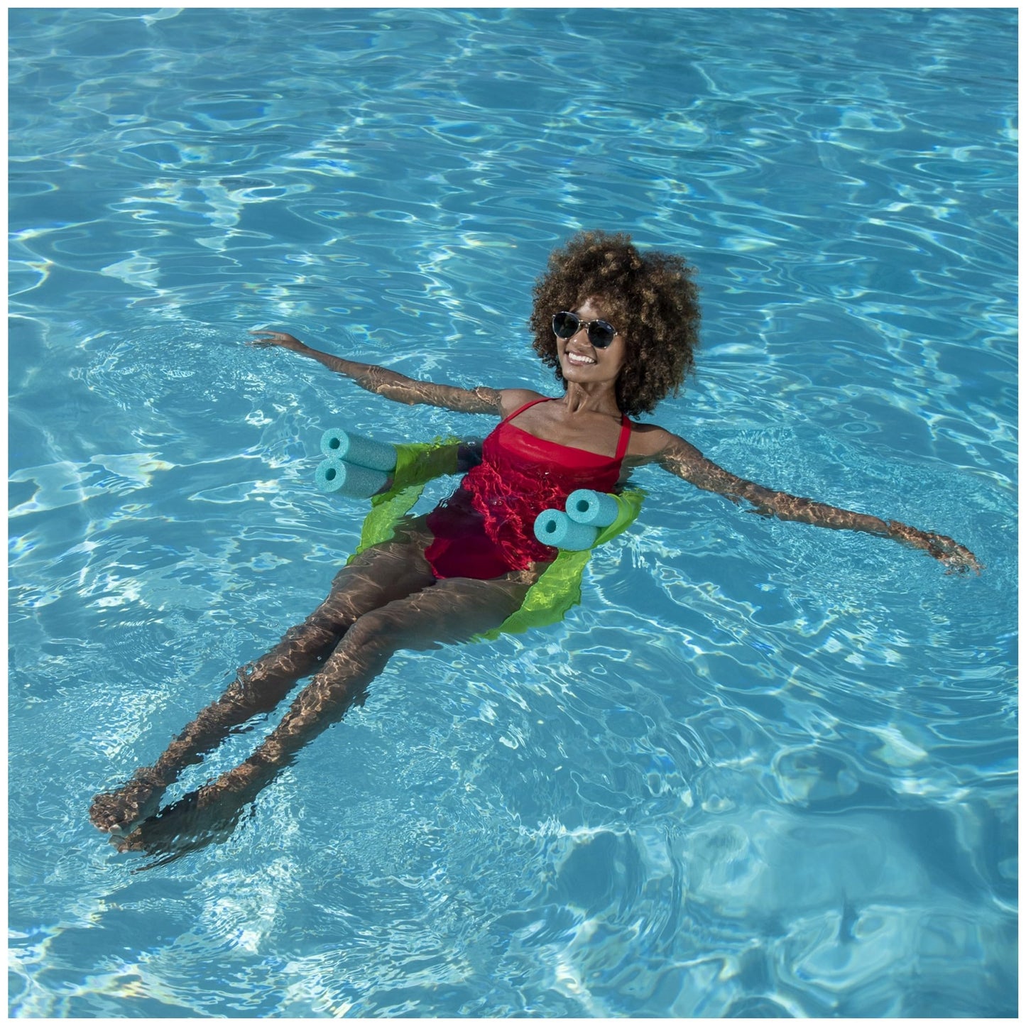 SwimWays Mesh Floating Pool Chair Noodle Slings (4 Pack), Swimming Pool Accessories & Water Toys, Pool Noodle Not Included