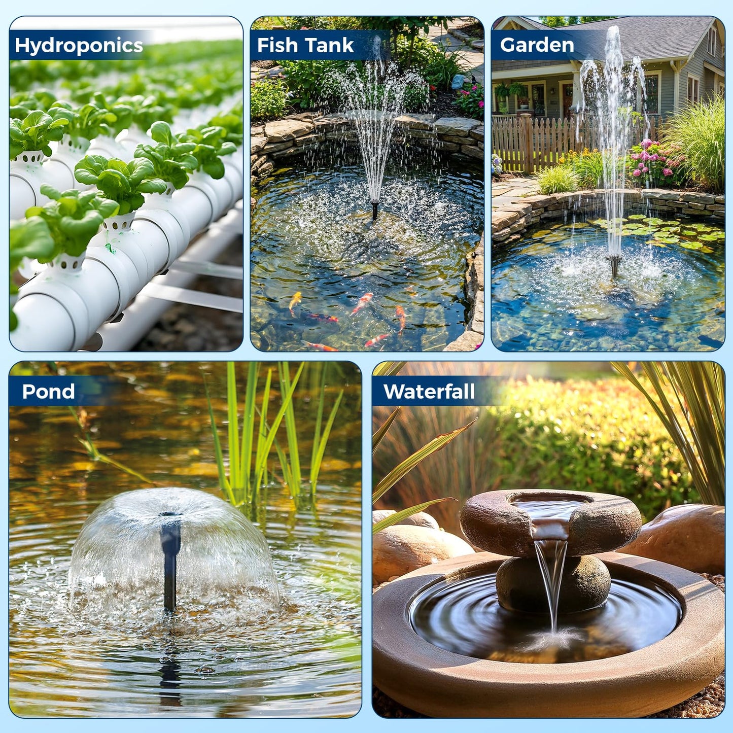 NFESOLAR 20W Solar Pond Filter Kit with Fountain Pump, 160 GPH Solar Pond Pump & Outdoor Filter Box, Submersible Water Pump with 16.5FT Cable & 6.6FT Tubing for Koi Pond, Fish Tank, Garden Fountain