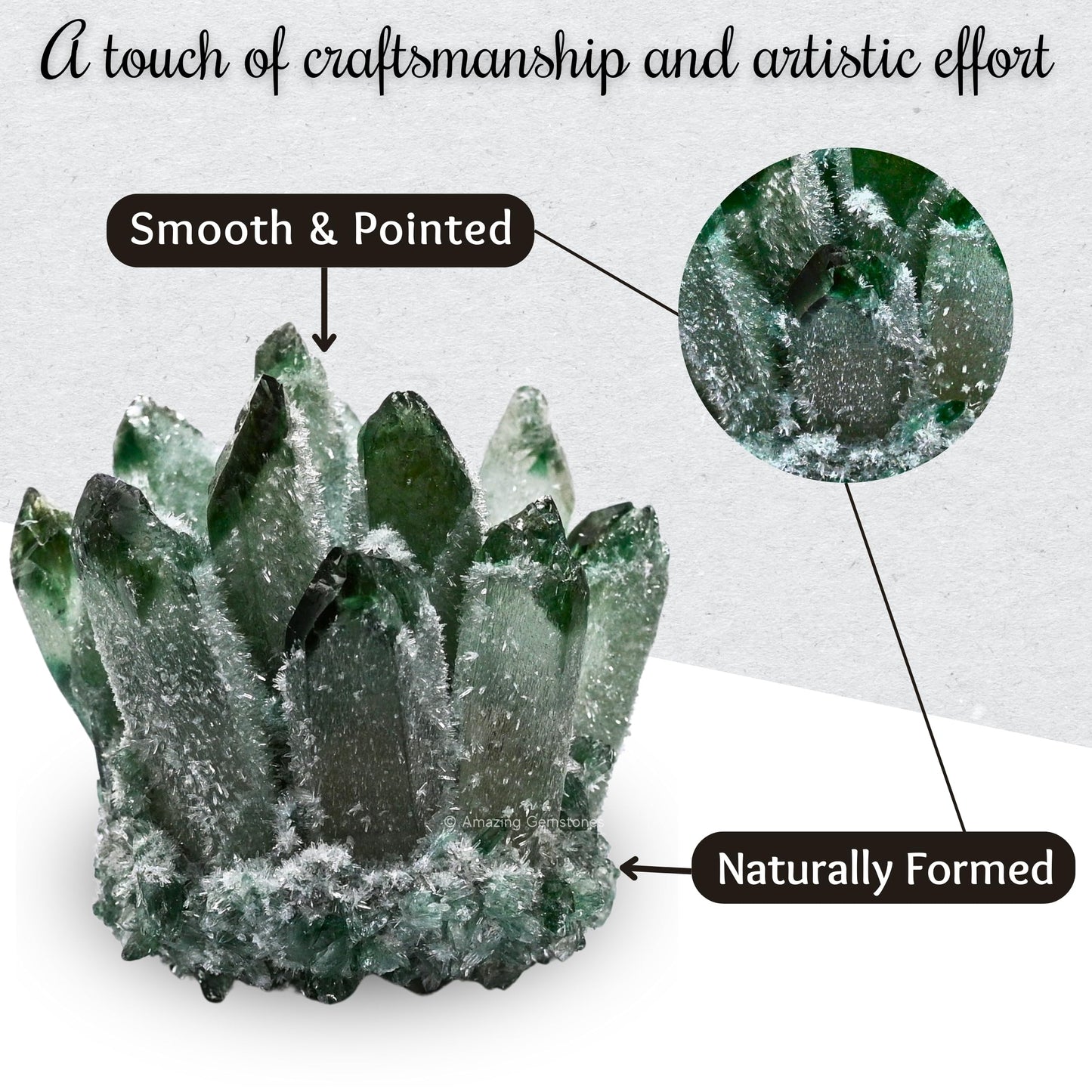 Amazing Gemstone Large Green Quartz Crystal Cluster Points for Meditation, Home Decor and Gift - Natural Quartz Crystals and Healing Stones for Enhance Energy with Large Crystals Points