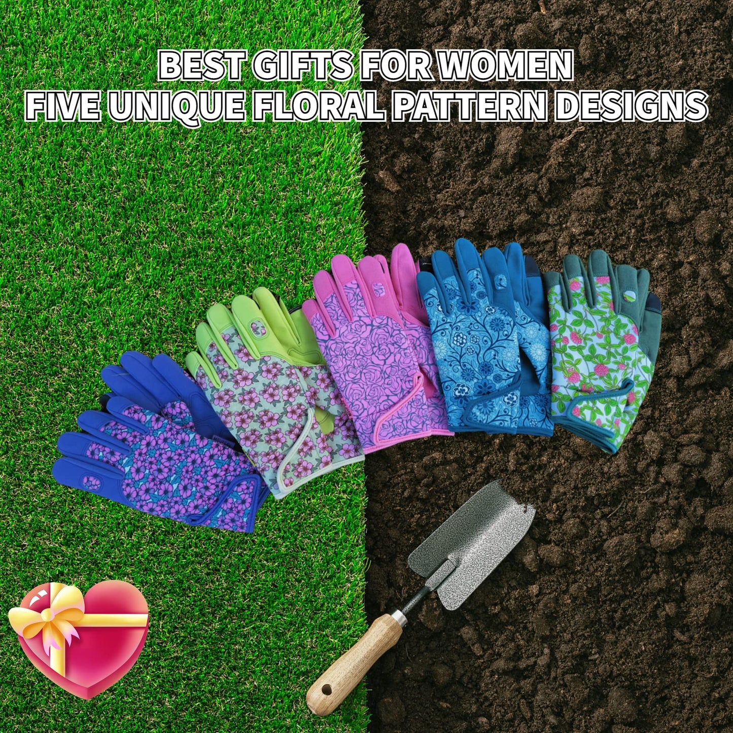 MSUPSAV Gardening Gloves for Gardening,Synthetic Leather Garden Gloves,Work Gloves with Touch Screen,Gardening Gifts for Women,Purple, Medium