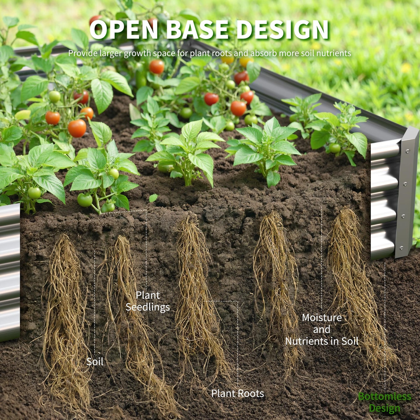 Anmiro Galvanized Raised Garden Bed,Outdoor Planter Box Metal Patio Kit Planting Bed for Vegetables Flowers Herb (Galvanized, 6x3x1ft-2p)