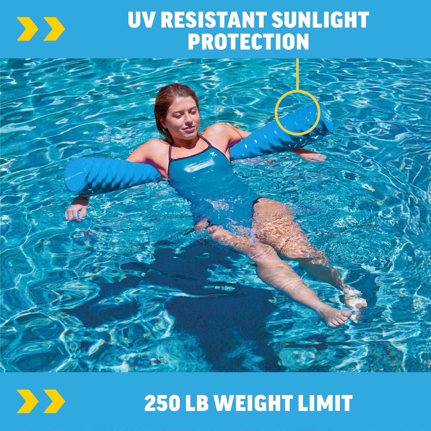 Wow Sports Jumbo Vinyl-Coated Foam Pool Noodle - Blue - 46 in - Supports Up to 250 lbs - for Kids & Adults