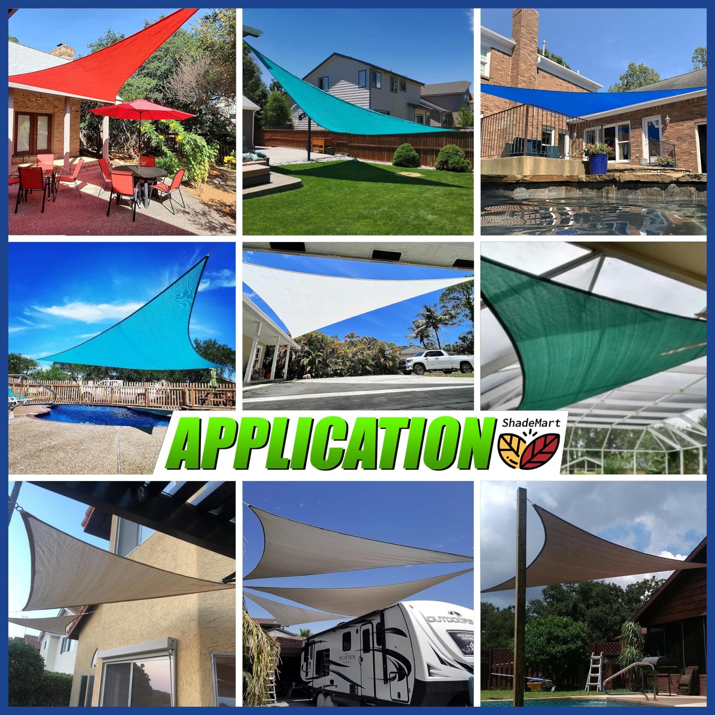 ShadeMart 10' x 10' x 14.1' Beige Triangle Sun Shade Sail Canopy SMTAPRT10, Water Permeable & UV Block, Heavy Duty, Easy Install & Durable for Patio Garden Backyard - We Make Custom Sizes