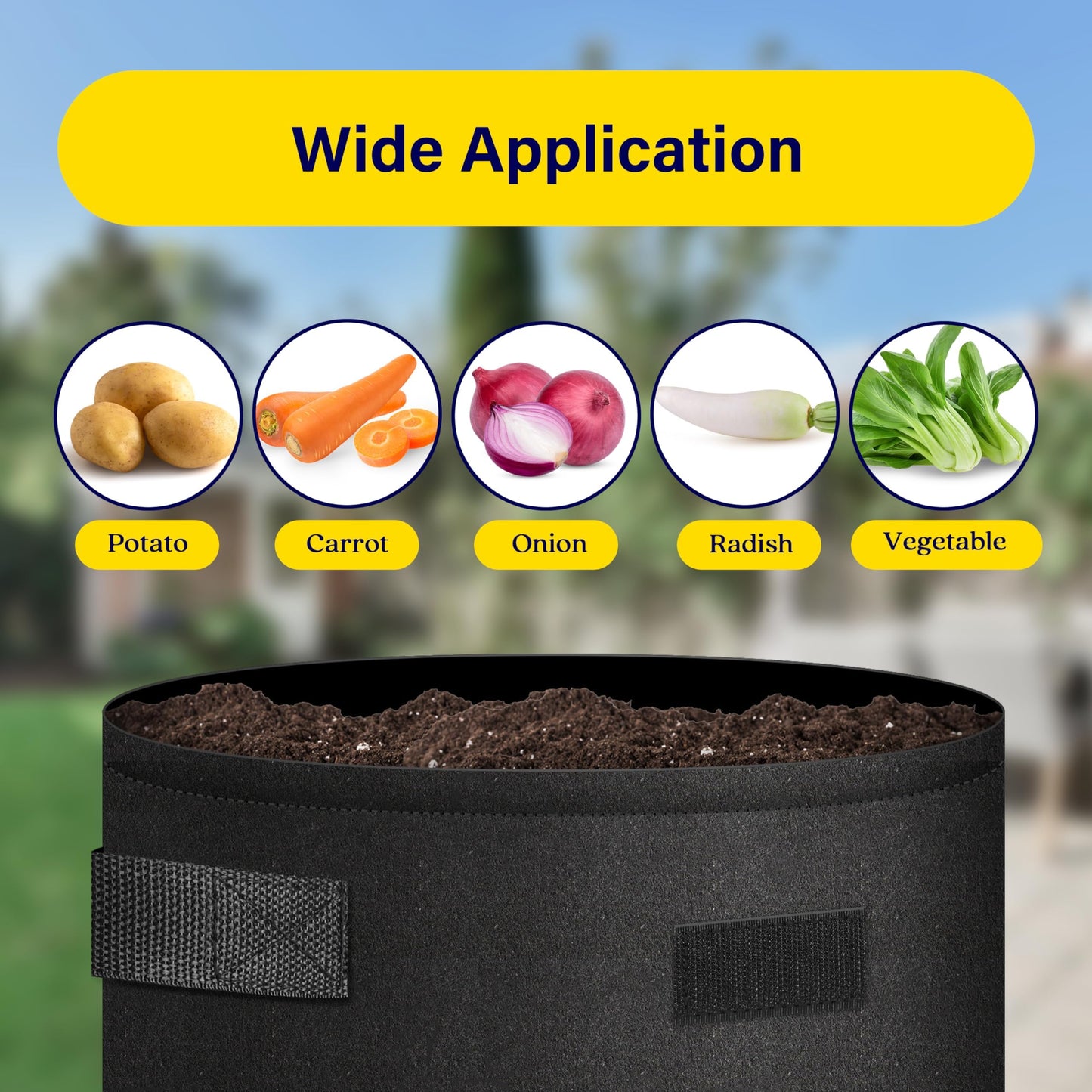iPower Potato Grow Bags with Flap 10 Gallon 4 Pack, Garden Planting Pot with Durable Handle and Harvest Window, Thickened Nonwoven Fabric Container for Potato, Tomato, Carrot, Vegetable and Fruits