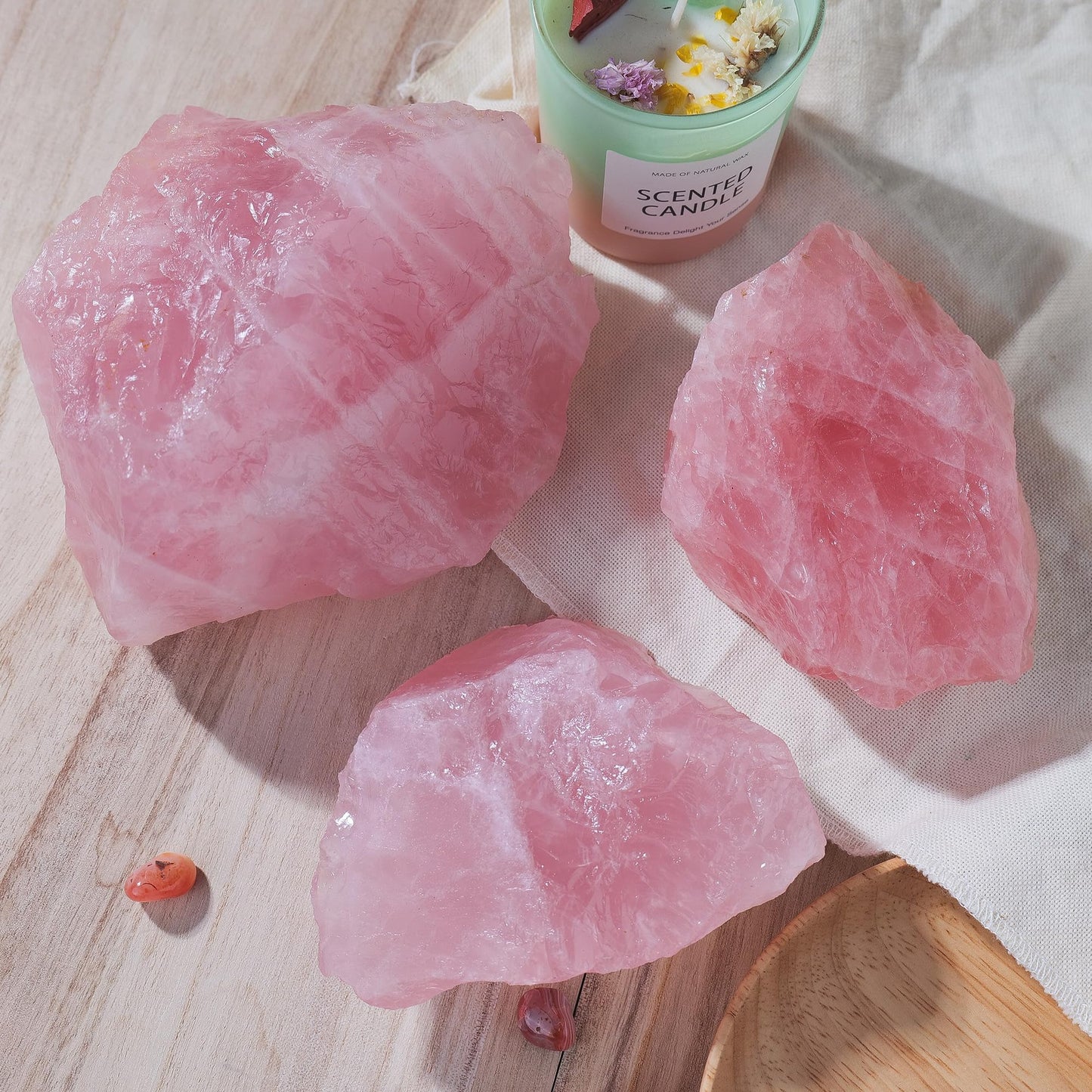 Apengshi 1.2-2'' Rose Quartz Raw Stone Natural Crystal Healing Crystal and Stone Rough Rocks for Fountain Home Garden Decor Meditation