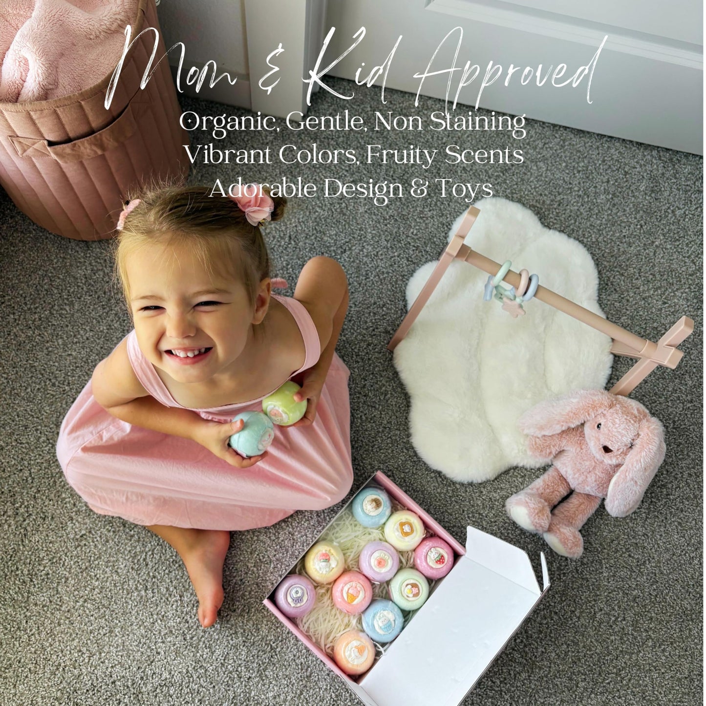 EvolutionUSA 12 Bloom Bath Bombs with Toys - Adorable Girl Bath Bomb Set, Bubbly Kids Bathbombs, Fizzy Bath Ball, Kids Bath Bombs for Girls, Childrens Bath Bomb Set Easter, Birthday, Christmas Gift