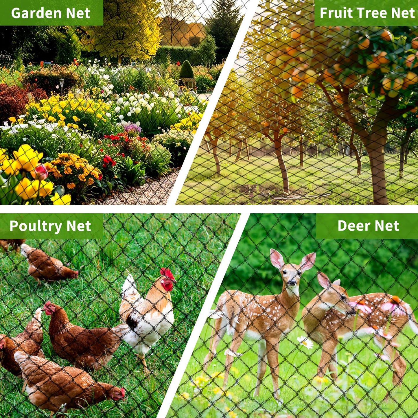 Webuys Bird Netting for Garden Protection - 13 x 40 FT Heavy Duty Poultry Bird Netting for Chicken Coop with Ties & Staples, Garden Net Mesh for Fruit Trees Plants Vegetables Against Birds Deer