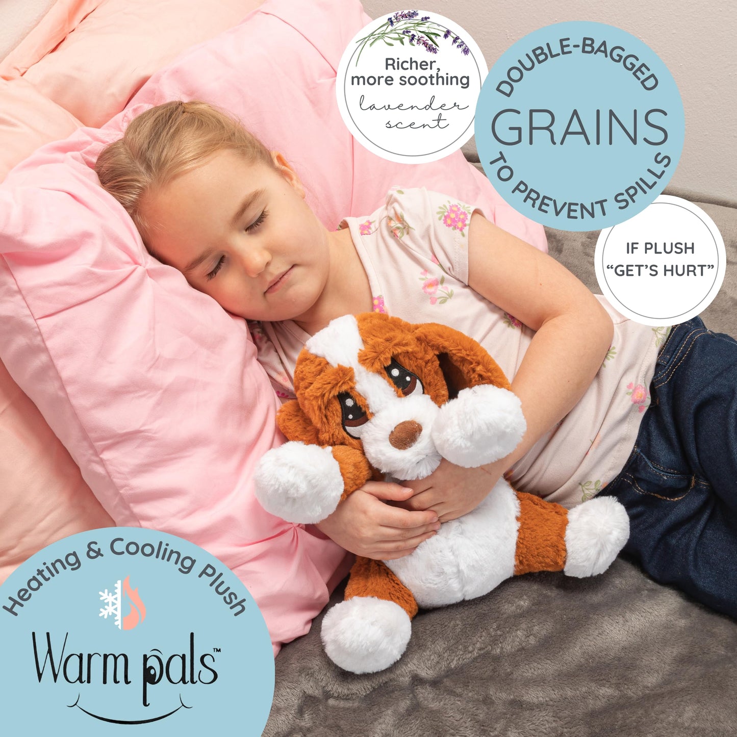 Hound Dog - Microwavable & Weighted Plush Stuffed Animal - Heated Plushie for Warmth - Cute, Soft, Cozy Toy for Adults & Children (Boys, Girls, & Toddlers) by Warm Pals