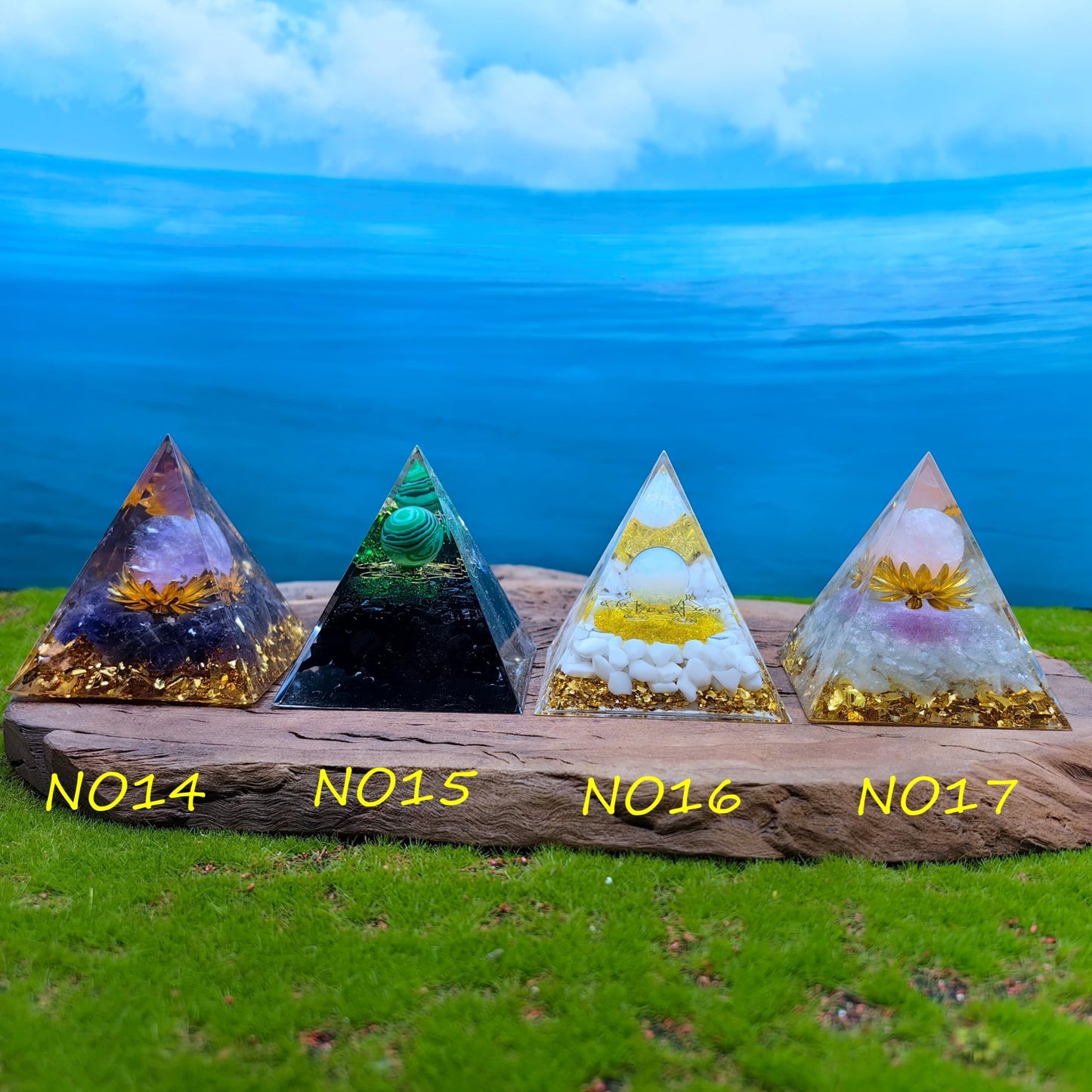 Healing Crystals Orgone Pyramid for Positive Energy, Stress Reduction, and Attracting Wealth and Luck Reduce Stress and Promote Healing with this Crystal Pyramid Home Decor (NO20,6cm)