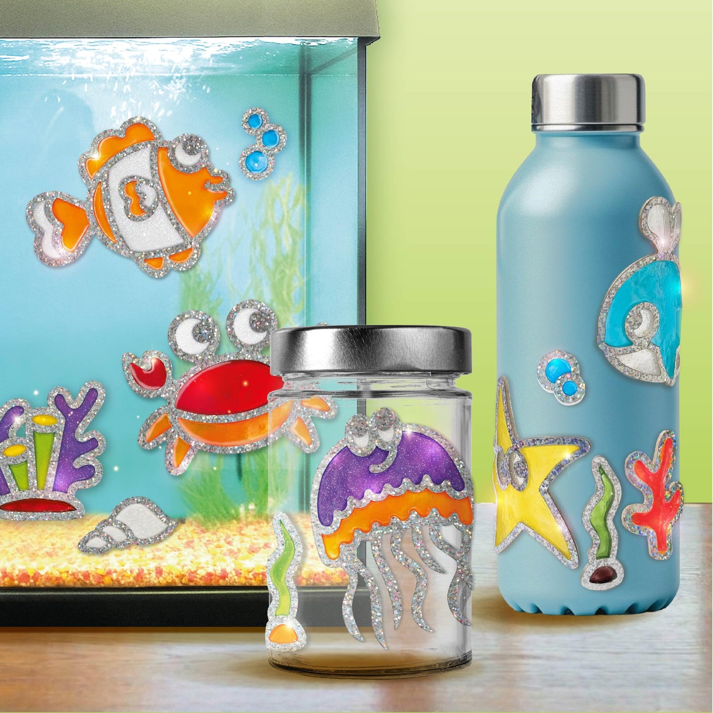 Imagimake DIY Jelly Stickers - Ocean | Gel Window Clings | Activities for Kids Ages 3-5 | Craft Kits for Kids Ages 4-8 | Painting Kit for Boys Ages 5-8 | 3,4,5,6,7 Year Old Girl Birthday Gift