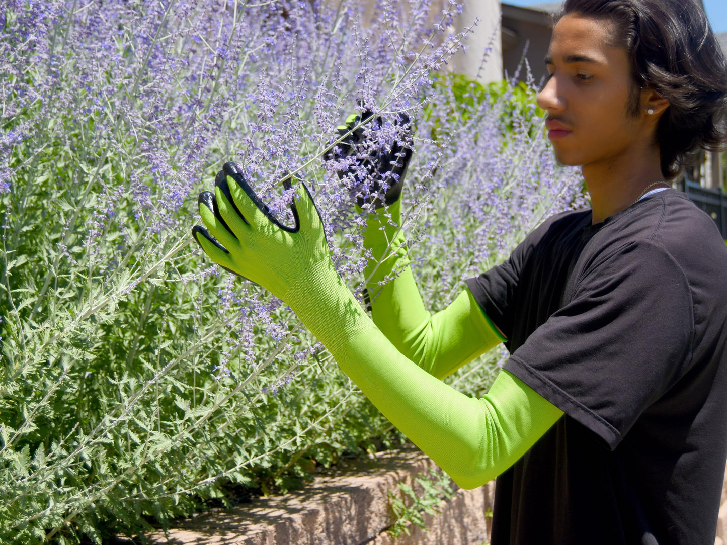 CHARGUY Long Sleeve Gardening Gloves, Protection Flexible Sleeves, No-Slip Grip Strong Durable Garden Gloves, Extended Cuff Women Men Outdoor/Indoor, 1 Pair