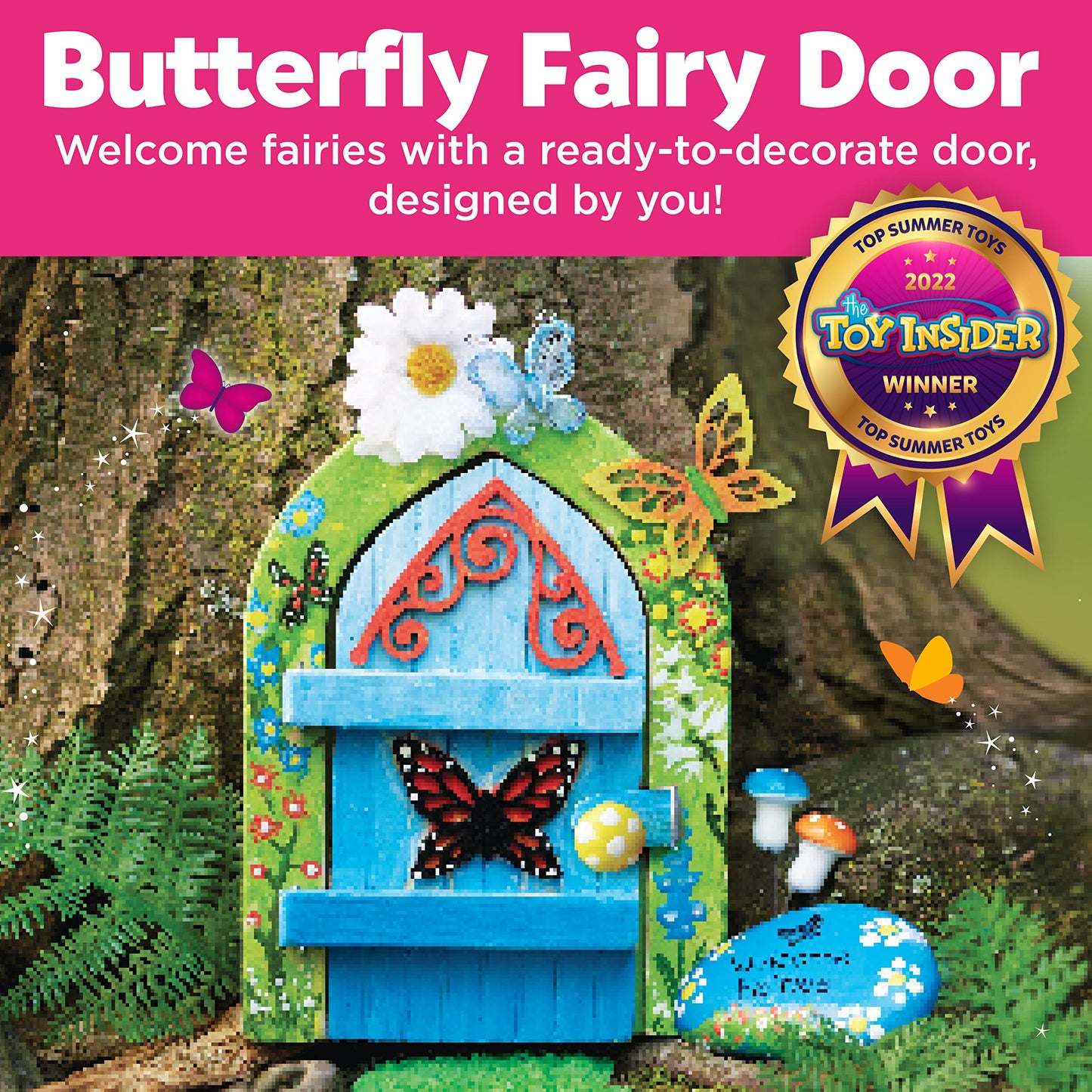 Creativity for Kids Butterfly Fairy Door Kit - Painting Arts and Crafts for Kids, Creative Gifts for Girls and Boys (Ages 6+)
