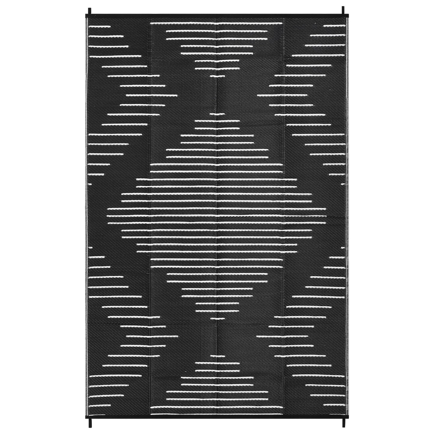 Garvee Waterproof Outdoor Area Rug 9x12 Plastic Reversible Rug for Patio Decor Easy-Cleaning Large Floor Mat for Camping RV Porch Deck Backyard Balcony Picnic Black White