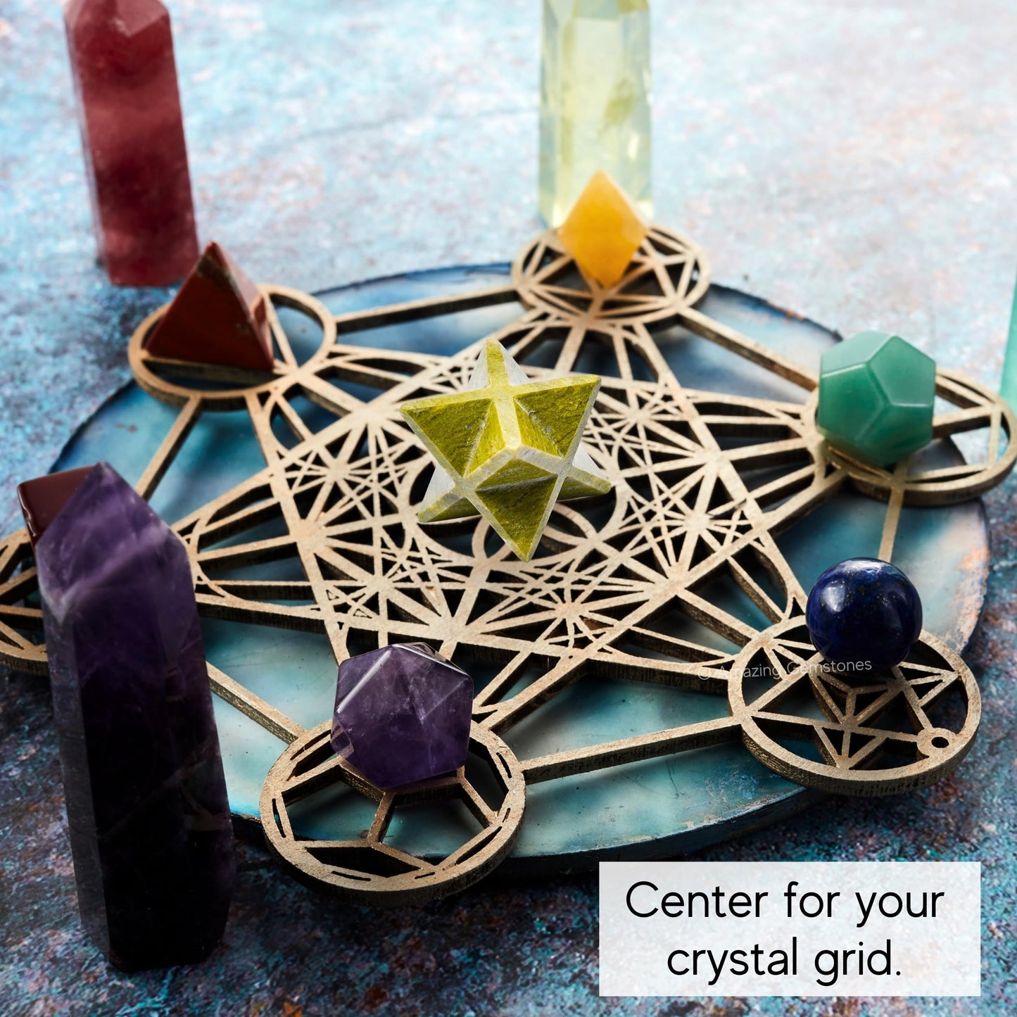 Amazing Gemstone Vesuvianite Merkaba Crystal - 1 Inches Metaphysical Merkaba Star for Meditation - Energetic Tetrahedron Crystal and Healing Stones and Healing (20-25mm)