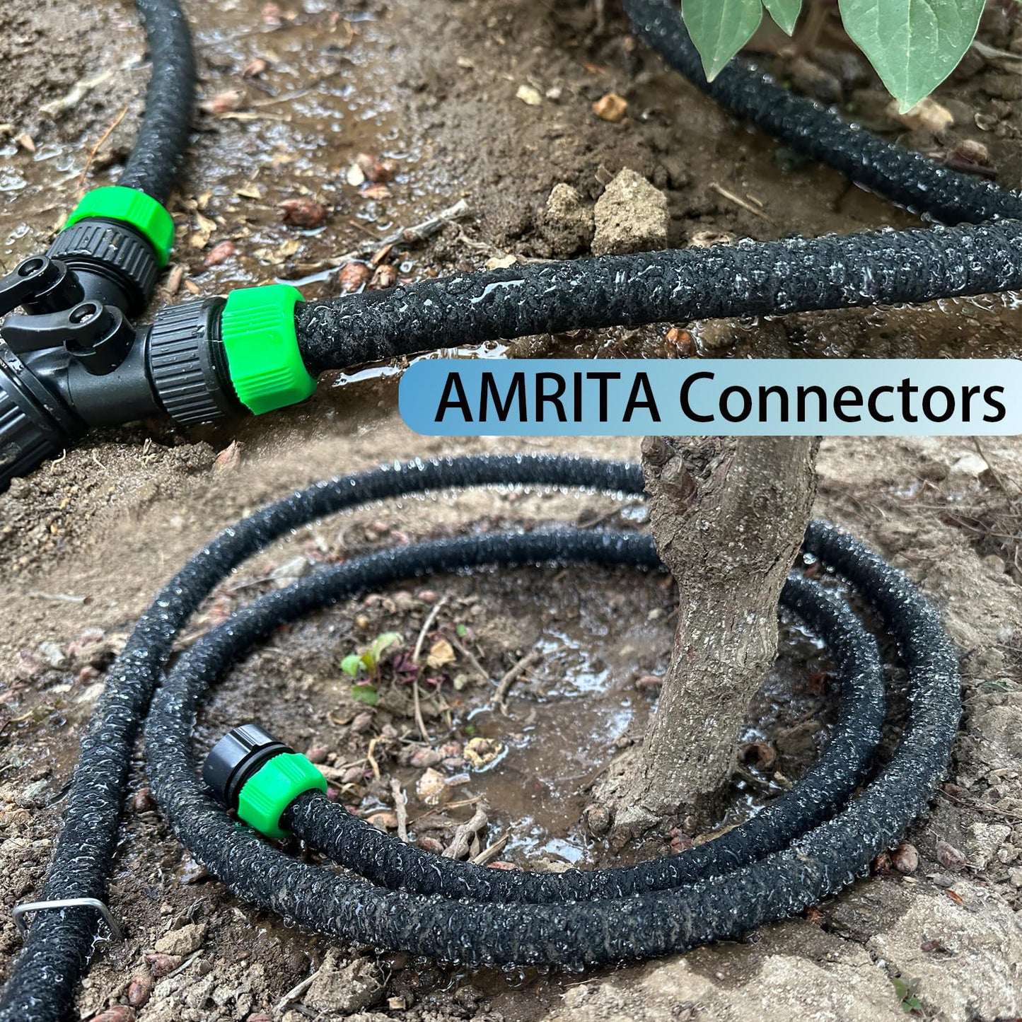 AMRITA Fittings for 1/2" Garden Soaker Hose, Female/Male Connector&Valves&Straight Connectors.(Fittings)