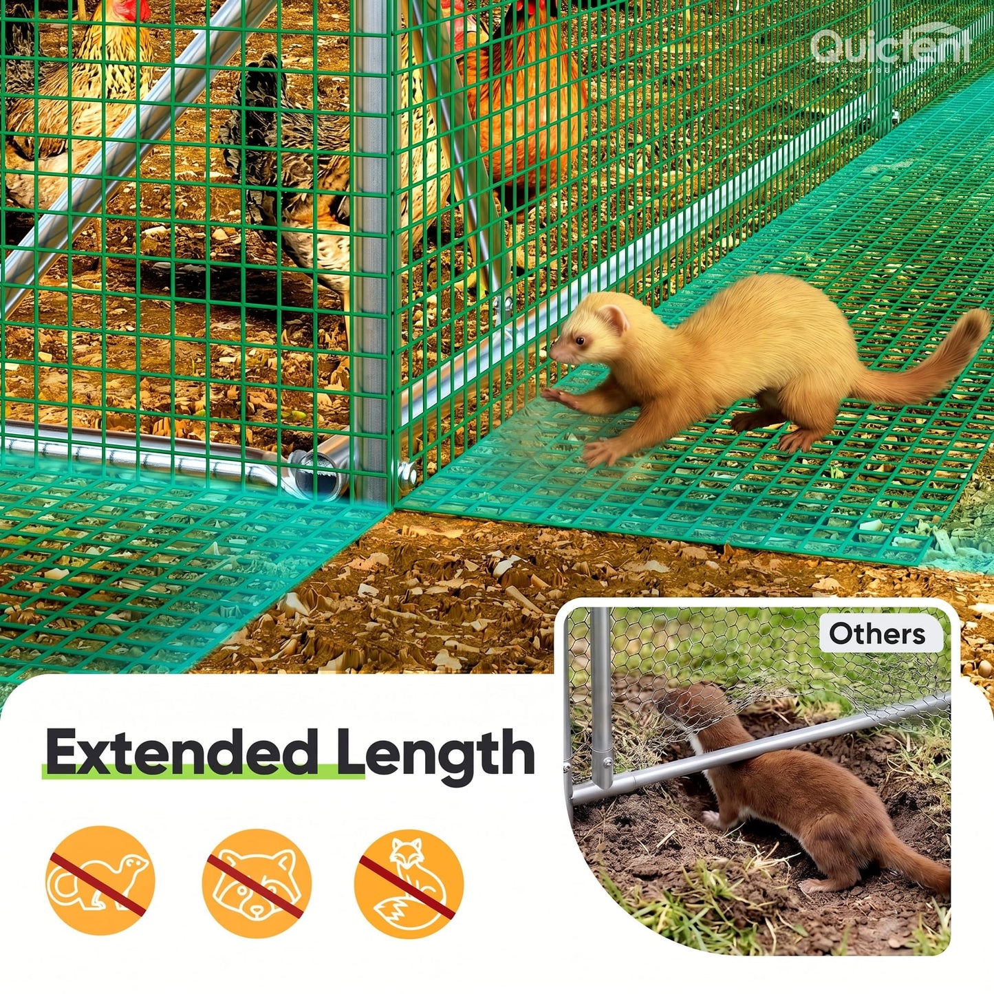 Quictent Advanced Series 18x9 ft Metal Chicken Coop Run with Climbing Ladder, Large Walk-in Outdoor Poultry Cage Heavy Duty Predator Proof Hen Duck Rabbit Farm Pen House, Waterproof Anti-UV Cover