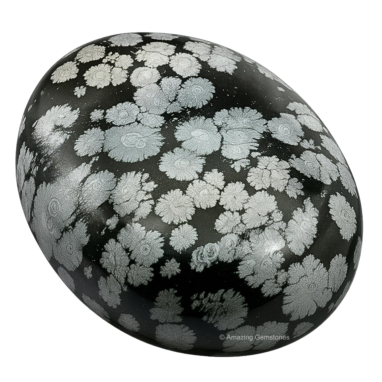 Amazing Gemstone Snowflake Obsidian Crystals and Healing Stones - Large Palm Stone Crystals Piedra - Crystal for Good Luck, Positive Energy, Meditation - Unique Stocking Stuffers, Gifts for Women