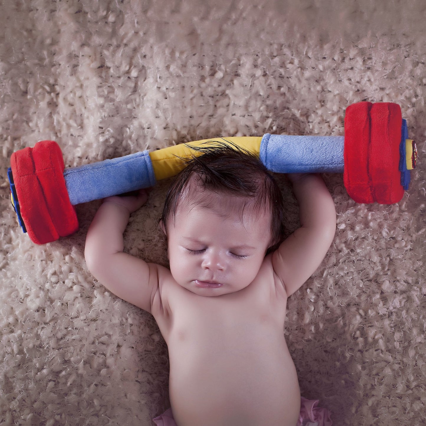 WOD Toys® Baby Fitness Plush Set with Rattles & Sensory Sounds - Safe, Durable Fitness Toys for Newborns, Infants and Babies 0+