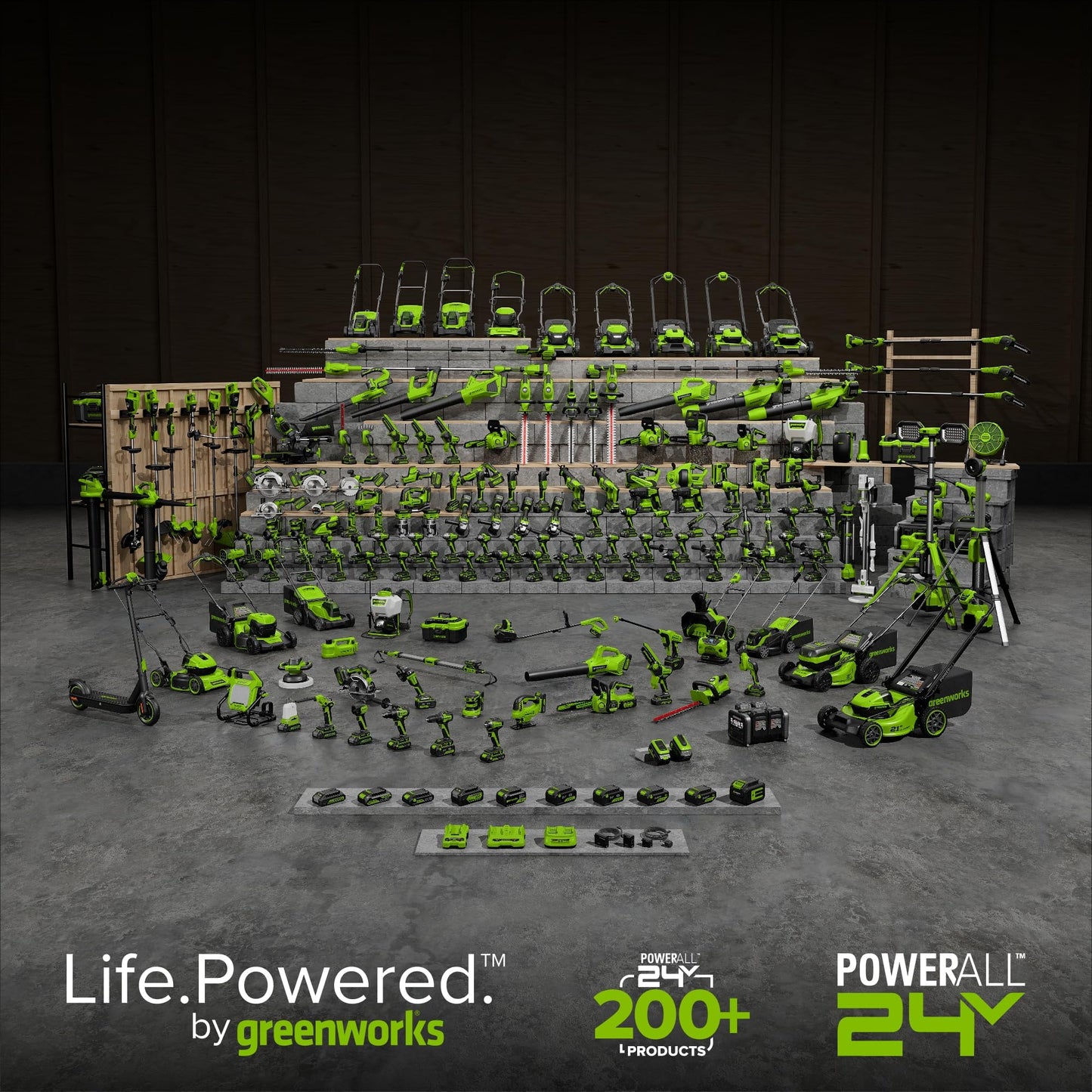 Greenworks 48V (24V x 2) Cordless Brushless Axial Leaf Blower (140 MPH / 585 CFM / 200+ Compatible Tools), (2) 4.0Ah Batteries and Dual Port Rapid Charger Included
