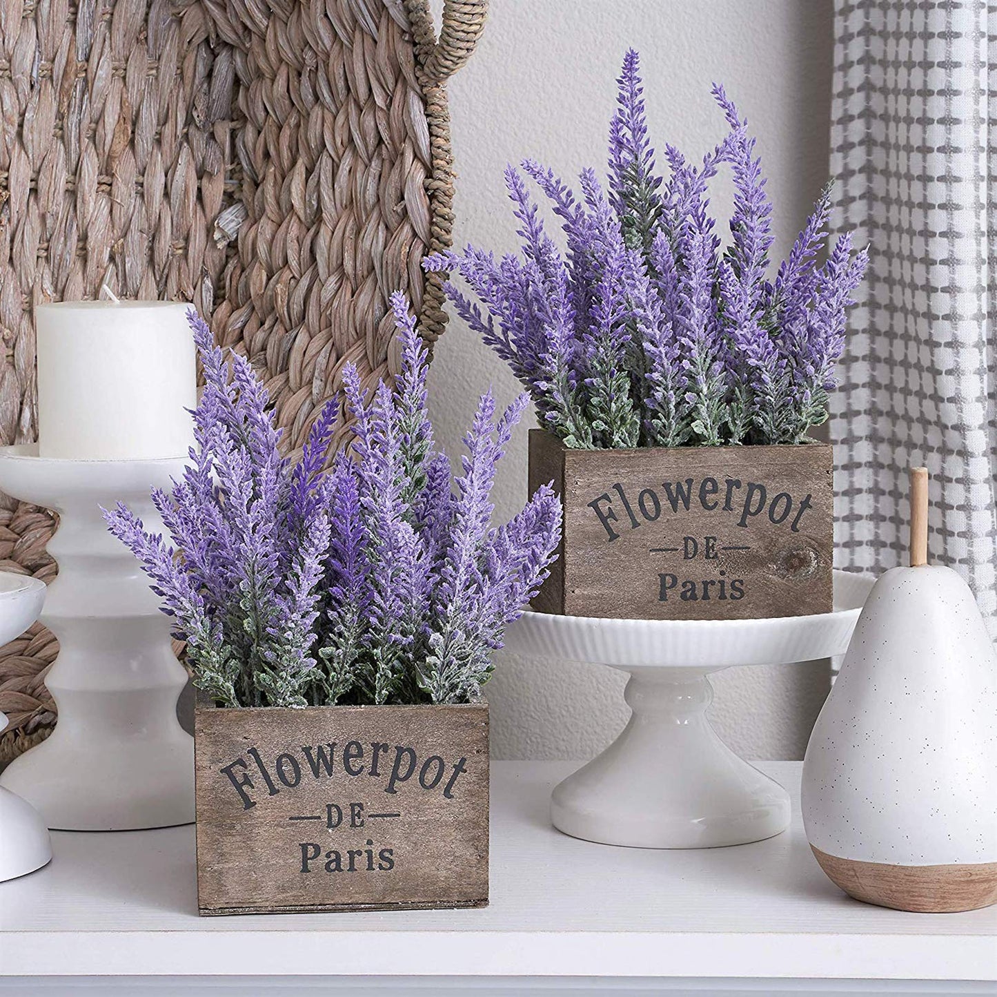 Besteek 10 Bundles Fake Flowers Artificial Lavender Faux Plastic Plants Purple Flowers for Home Wedding Kitchen Garden Patio Porch Window Box Office Table Centerpieces Indoor Outdoor Decor, Purple