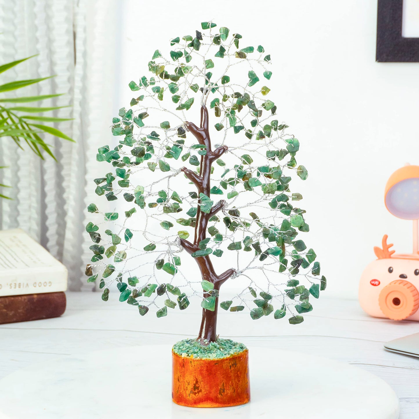 Crocon® Green Aventurine Tree Gemstone Crystal Tree of Life Healing Chakra Money Healing Stone for Heart Chakra Feng Shui Good Luck Home & Room Decor Spiritual Gift of Women & Birthday Gifts