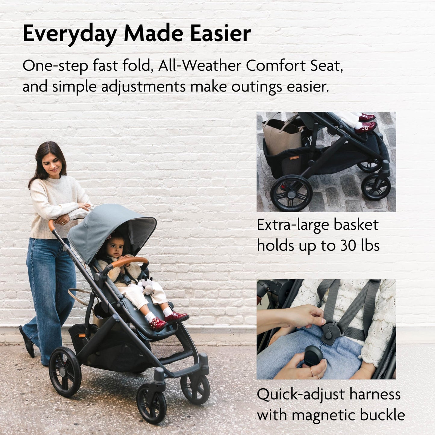 UPPAbaby Vista V3 Convertible Single-to-Double Stroller for Baby & Toddler, 30+ Configurations, Car Seat Compatible, All-Wheel Suspension, XL Basket – Greyson (Charcoal Mélange/Carbon Frame)