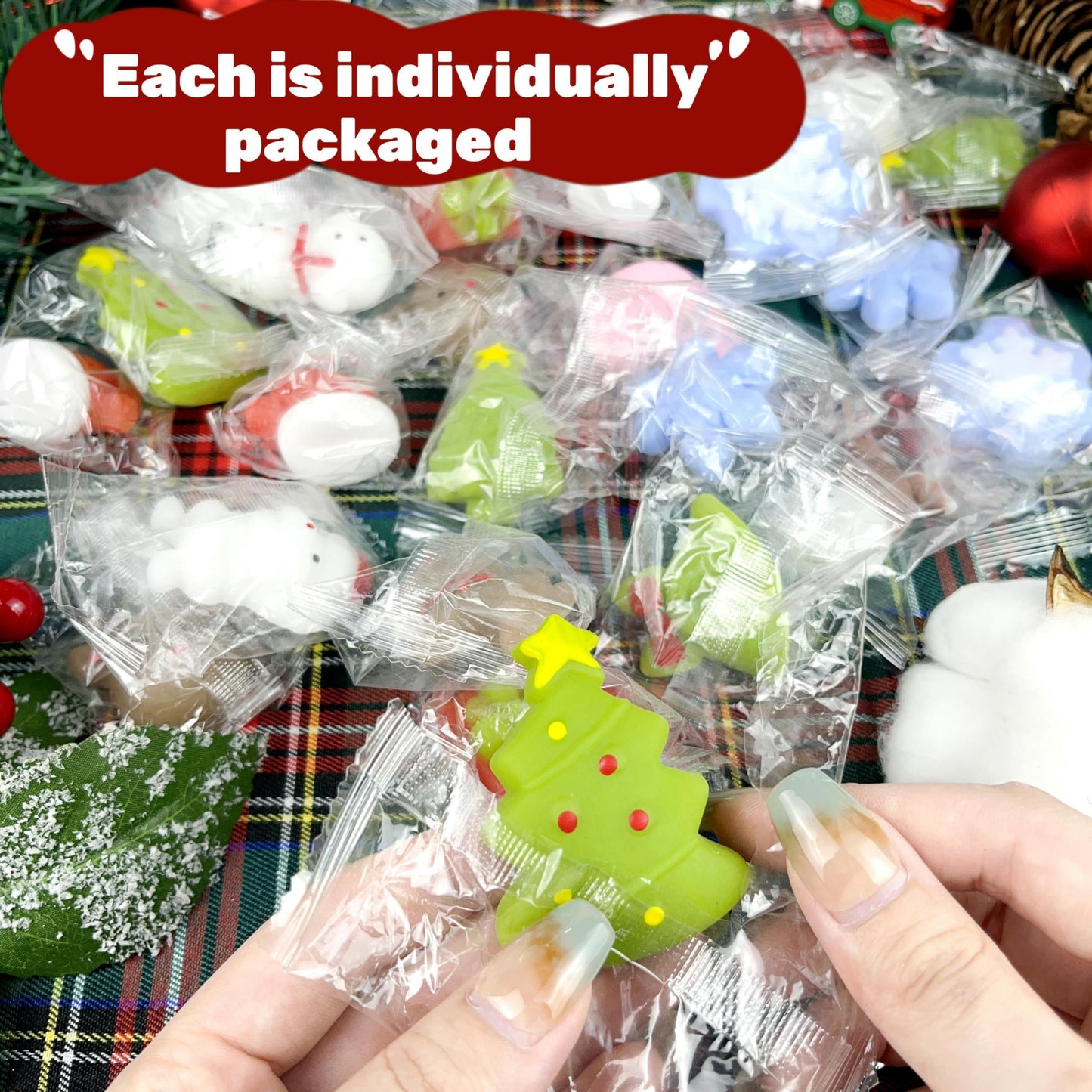 Christmas Squishies Mochi Squishy Toys, 30 PCS Christmas Toys for Kids Christmas Party Favors Stocking Stuffers Gifts, Christmas Goodie Bag Stuffers Stress Reliever Toy Pack