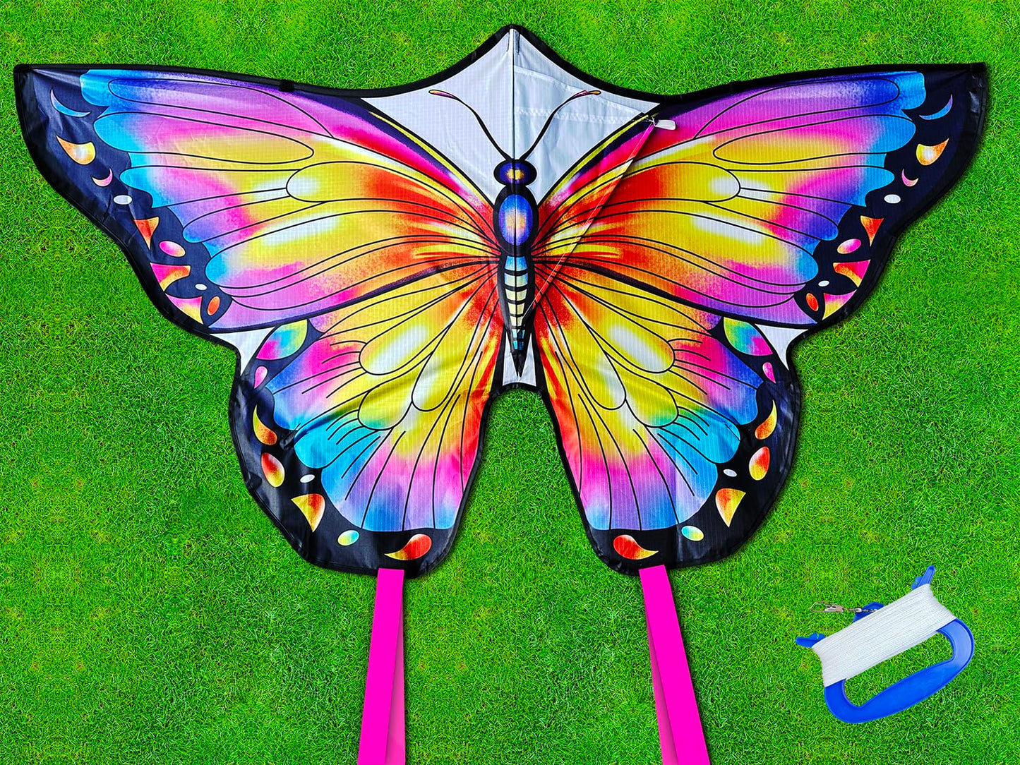 HONBO Butterfly Kites for Kids & Adults, Easy to Fly for Beginners, Each Kite with 300ft Line Handle,Beginner Kite for Kids Ages 4-8,Beach Kites for Outdoor Activities & Family Trip(Pink)