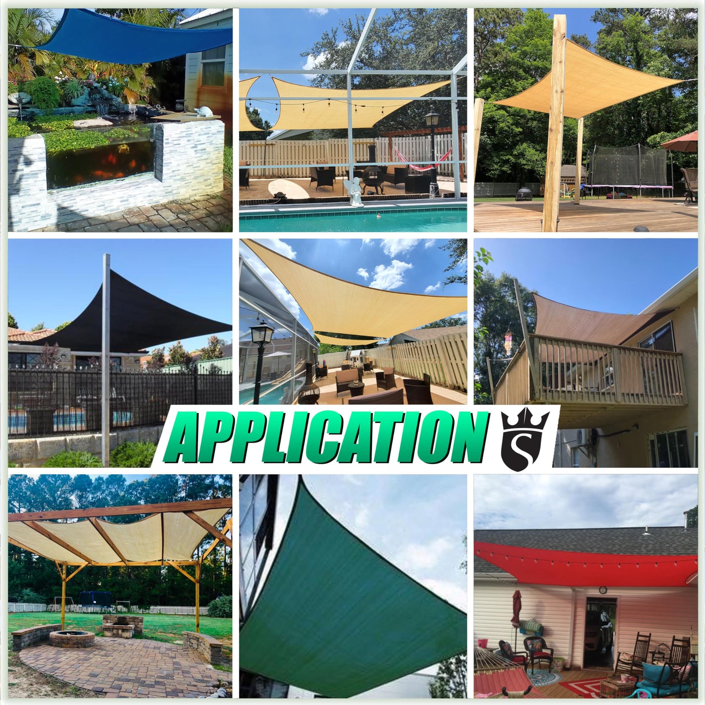 Royal Shade 10' x 20' Beige Rectangle Sun Shade Sail Canopy Outdoor Patio Fabric Screen Awning RTAPR1020 - UPF50+ 95% UV Blockage, Heavy Duty, Water & Air Permeable (We Make Custom Size)