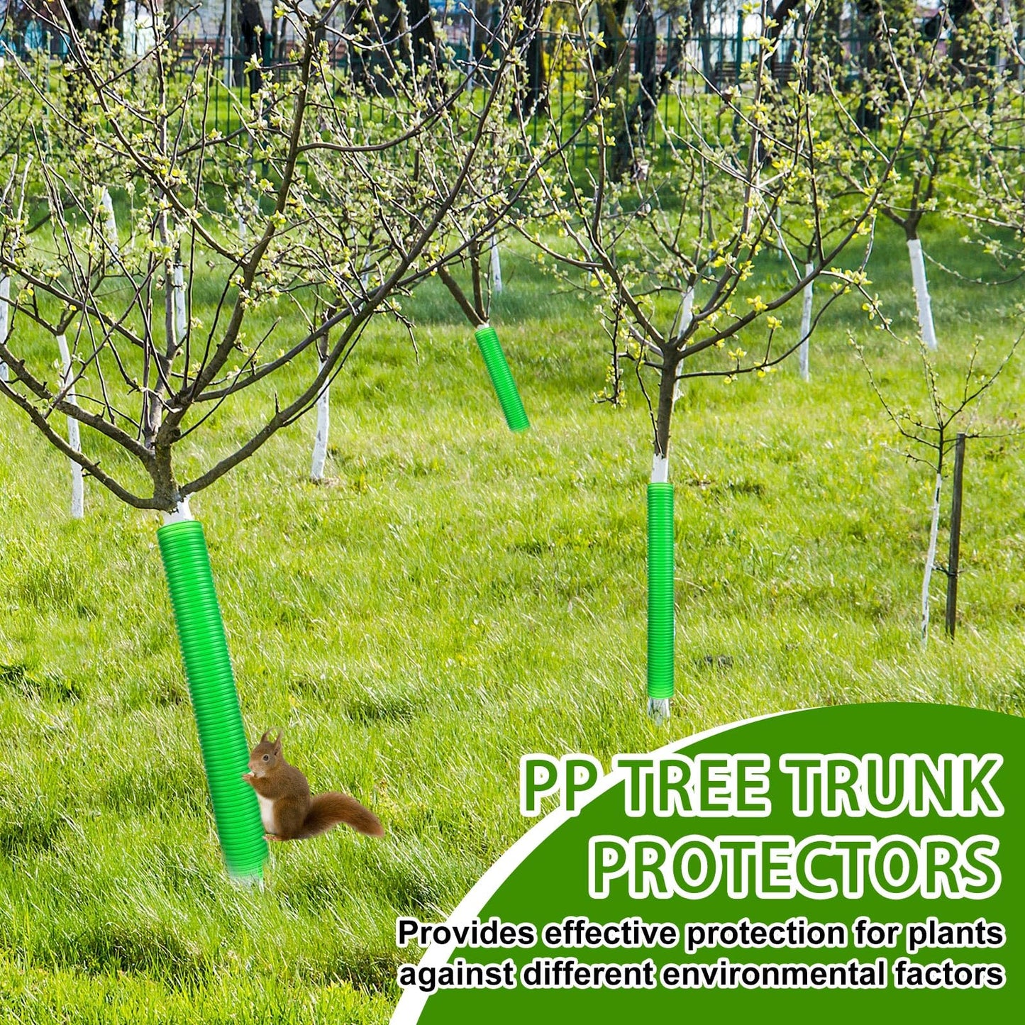 Menkxi 20 Pcs Corrugated Tree Guards Tubes Plastic Saplings Tree Trunk Protectors Wraps to Protect Bark from Deer, Sapling from Rodents, Mowers, Animals(15.7 x 2, 15.7 x 1.5)