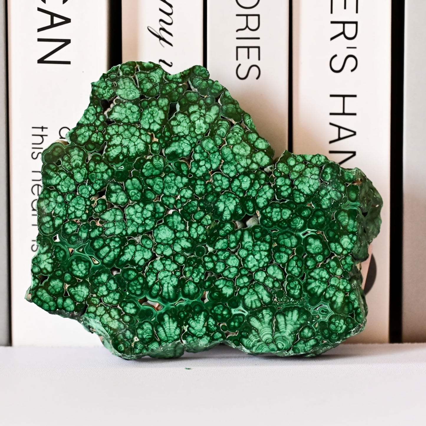 DZJXBZhu Natural Malachite Polished Slice Large Crystal raw Stone Polished Slice 5.3-7.03Oz Healing Crystal eliminates Negative Energy Home Decoration